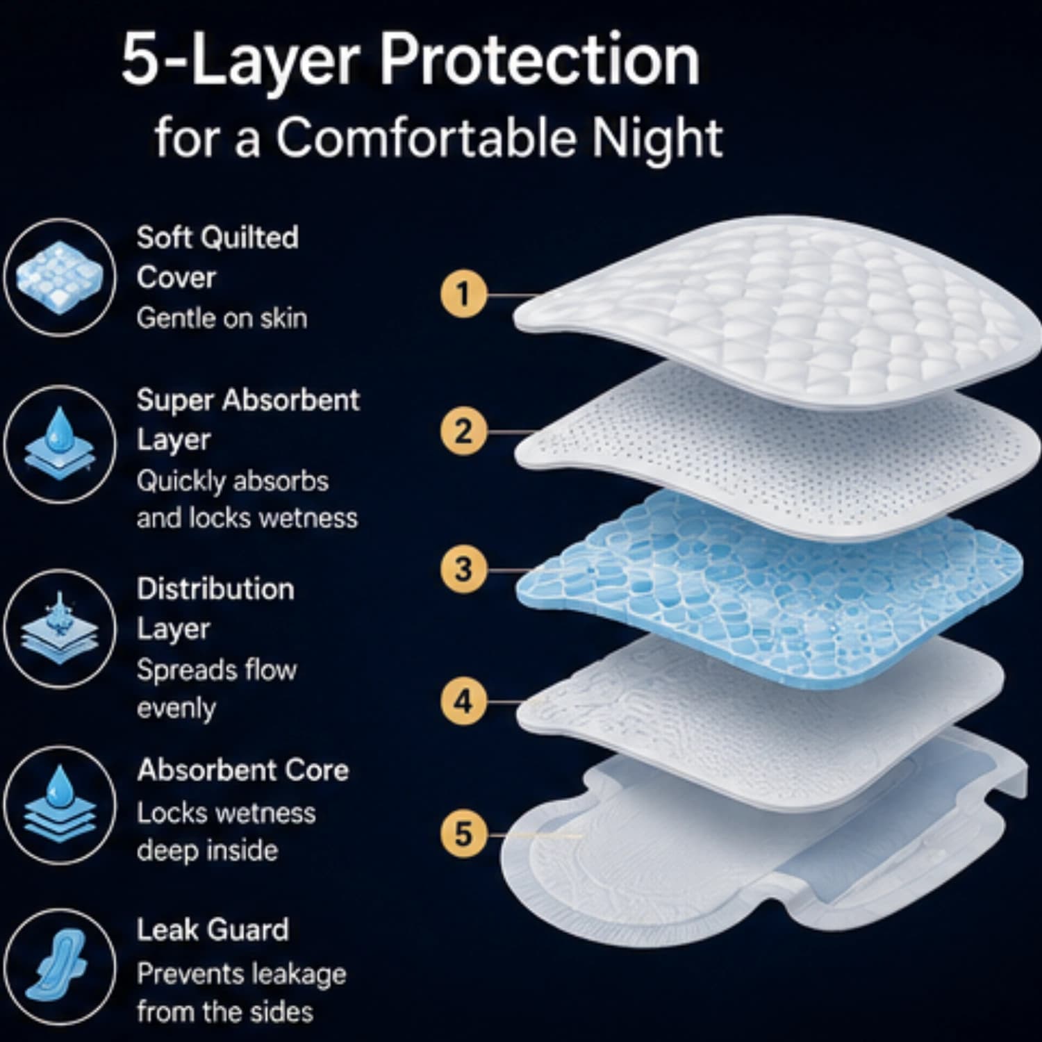 Kotex PMP Maxi Night Time Sanitary Napkins 10s