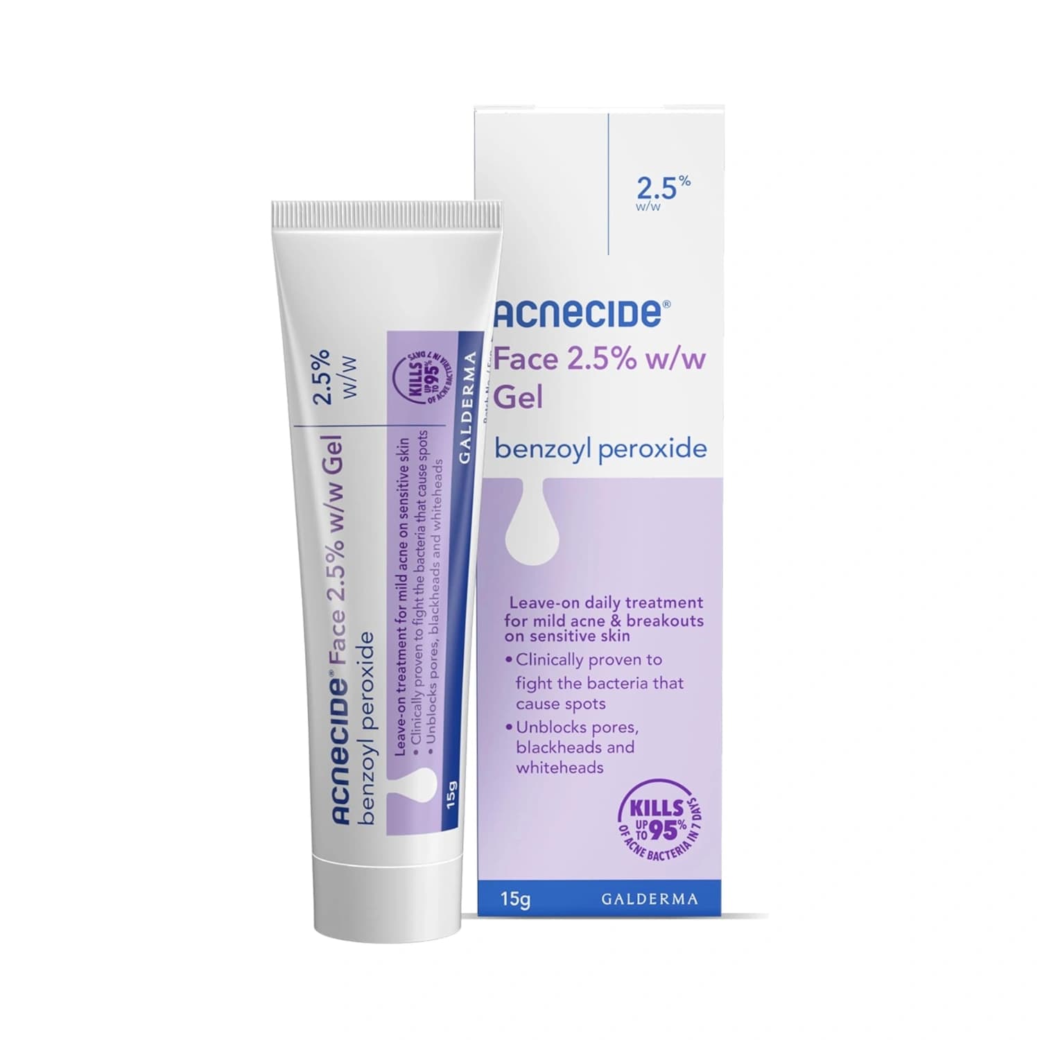 Acnecide Face Gel 2.5% Benzoyl Peroxide Spot Treatment 15g