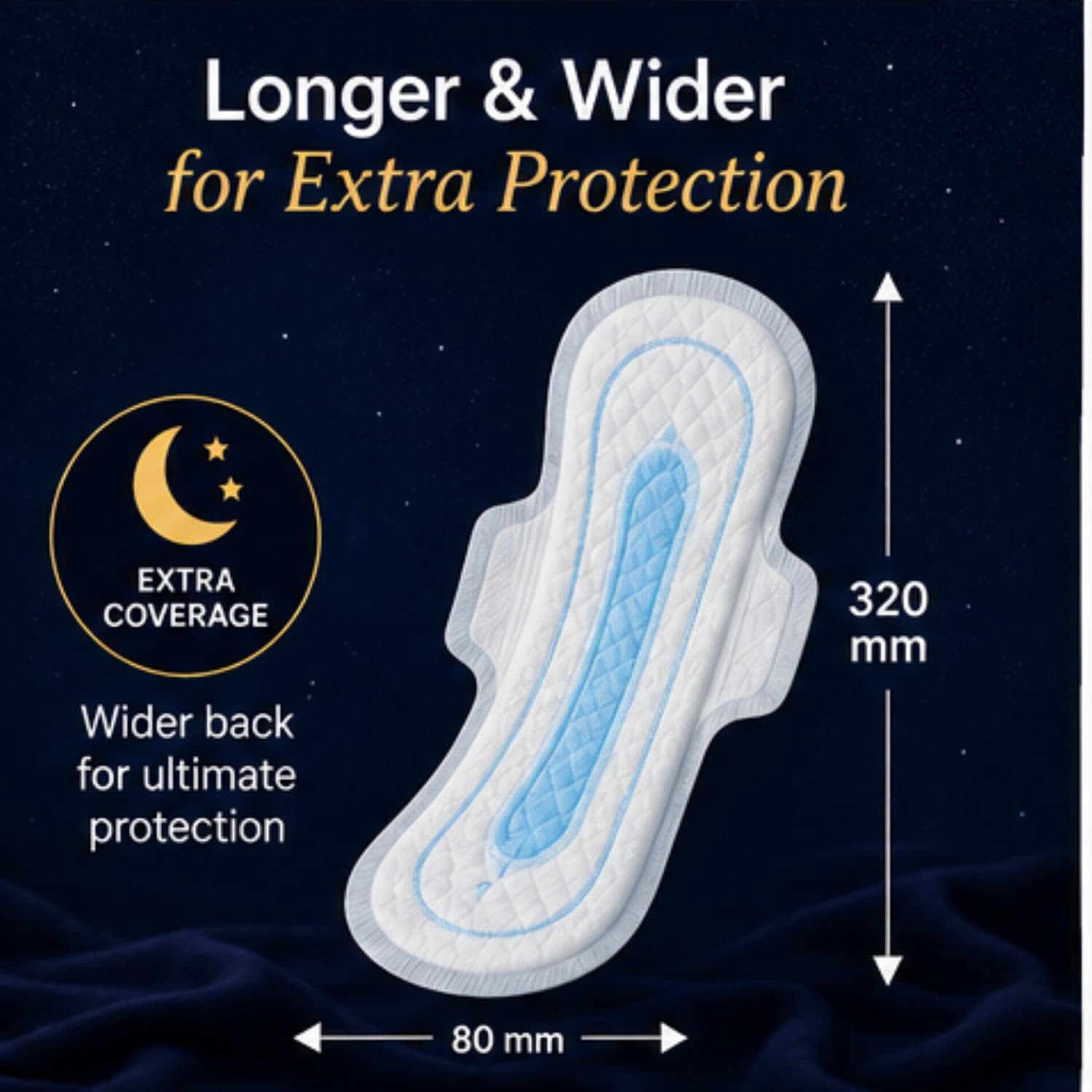 Kotex PMP Maxi Night Time Sanitary Napkins 10s