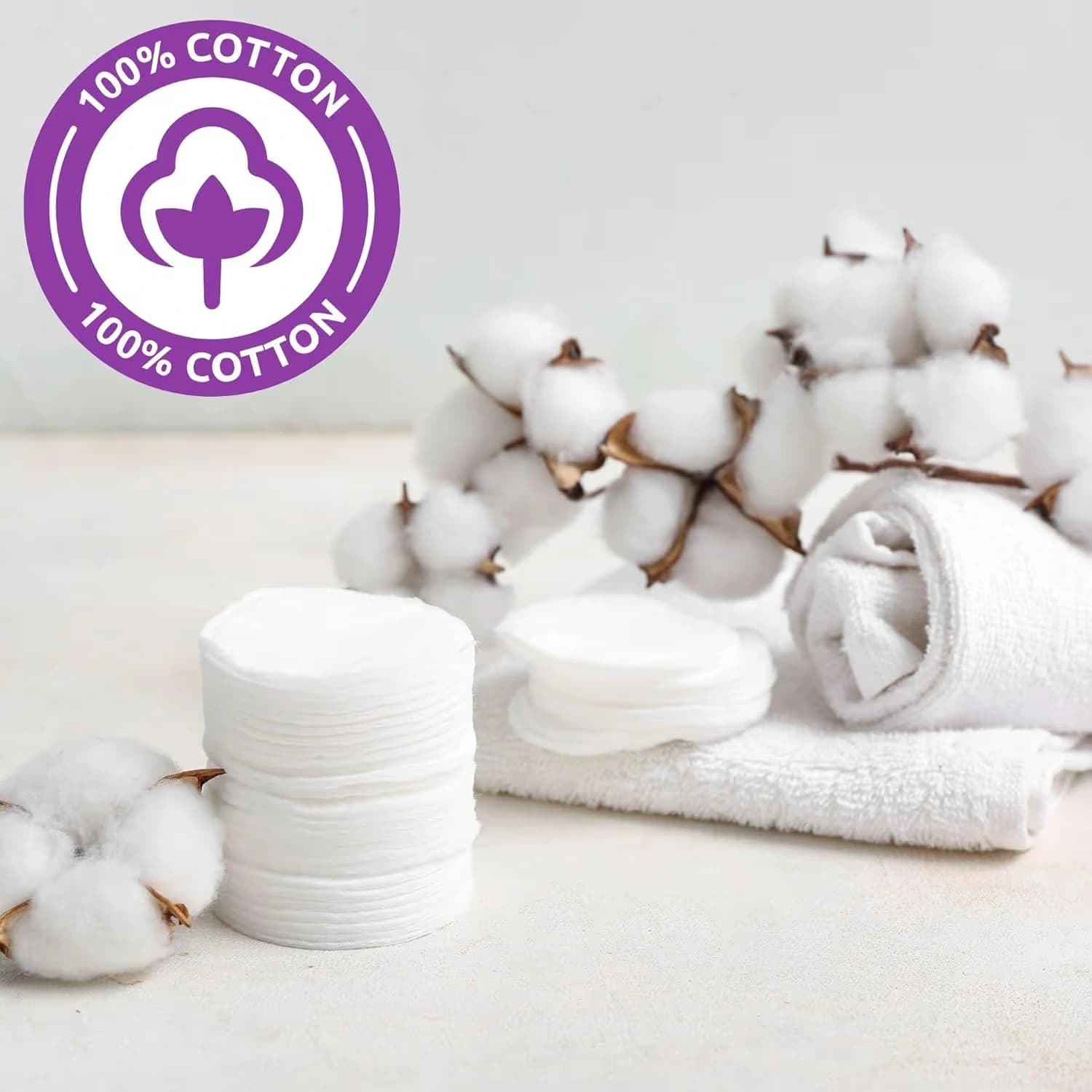 Pretty 50 large oval cotton cosmetic pads