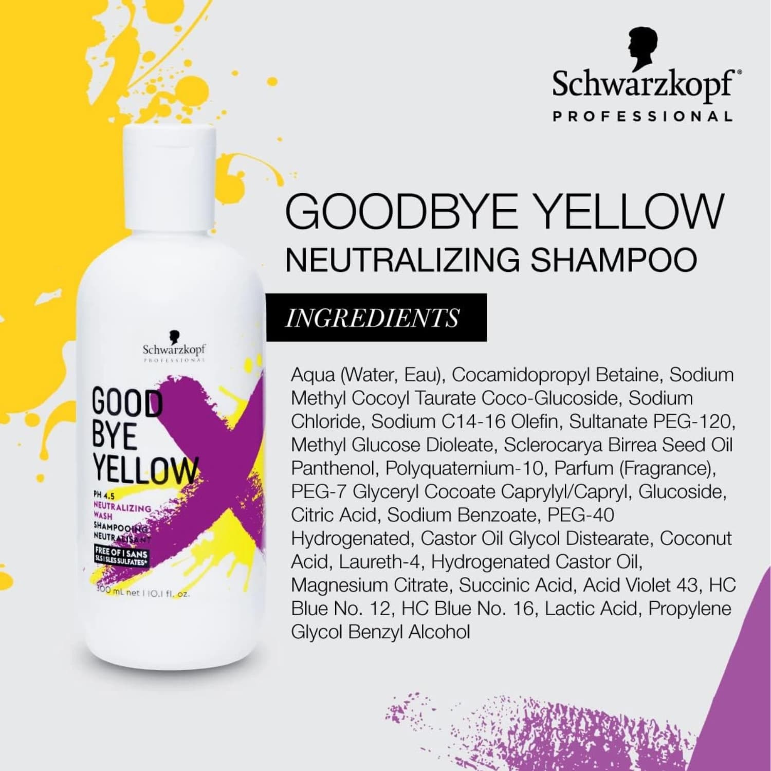 Schwarzkopf Professional Goodbye Yellow Neutralizing Bonding Wash Shampoo 300ml