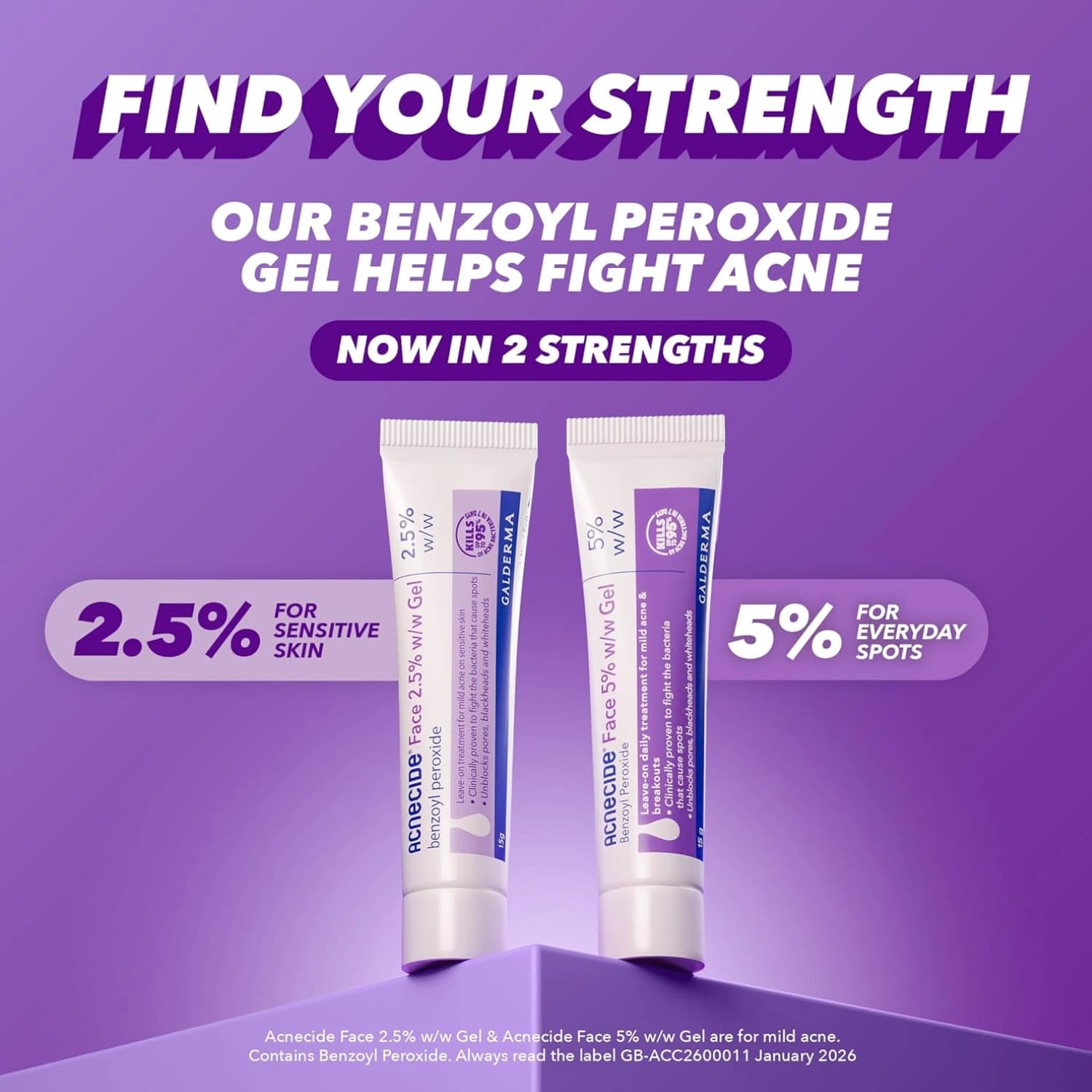 Acnecide Face Gel 2.5% Benzoyl Peroxide Spot Treatment 15g