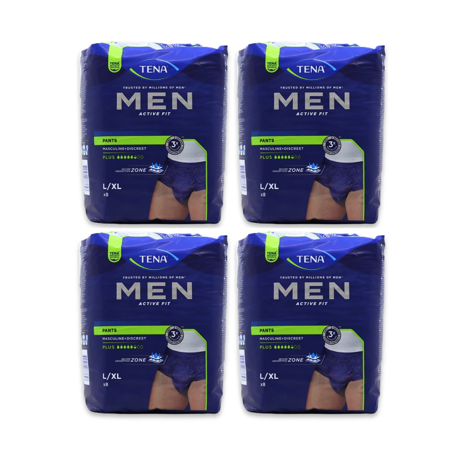 Tena Men Active Fit Plus Size L/XL - 8 Pants