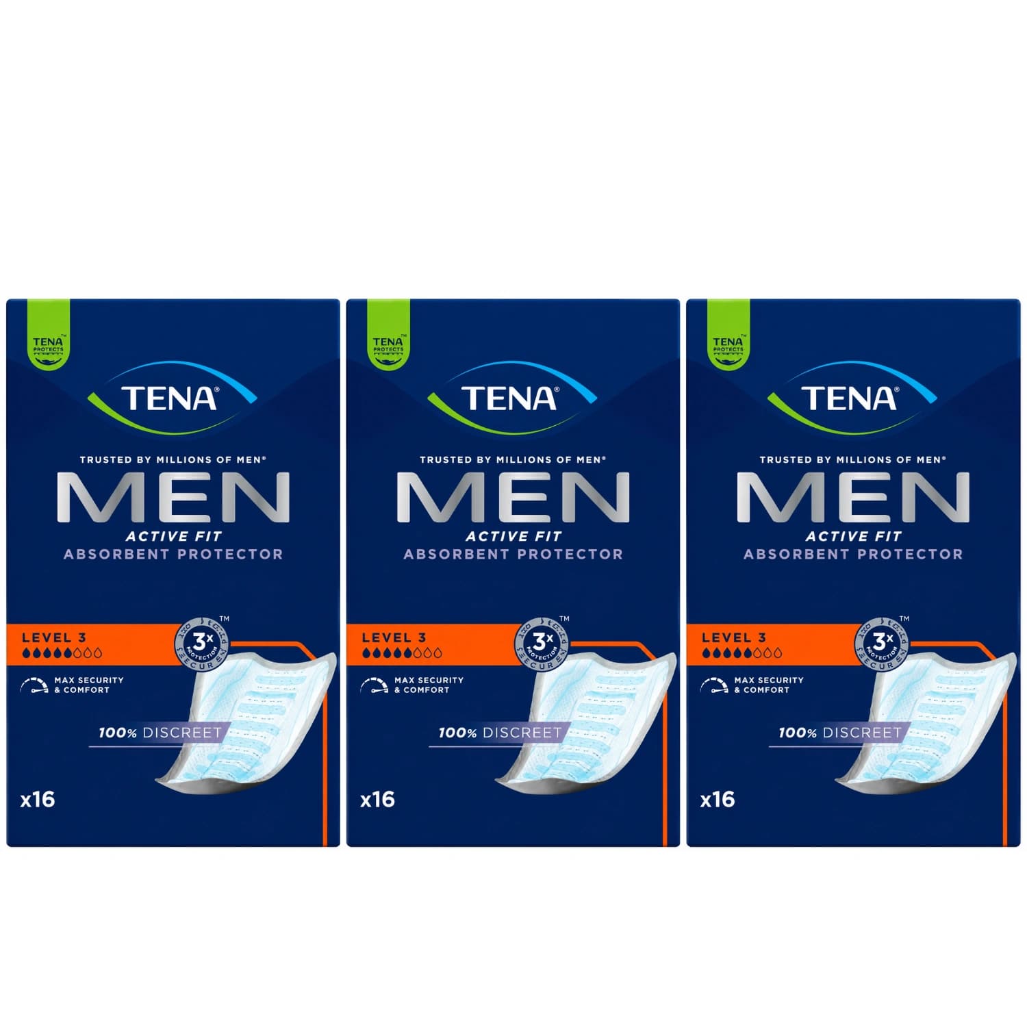 TENA Men Active Fit Absorbent Protector Level 3 - 16 Pack
