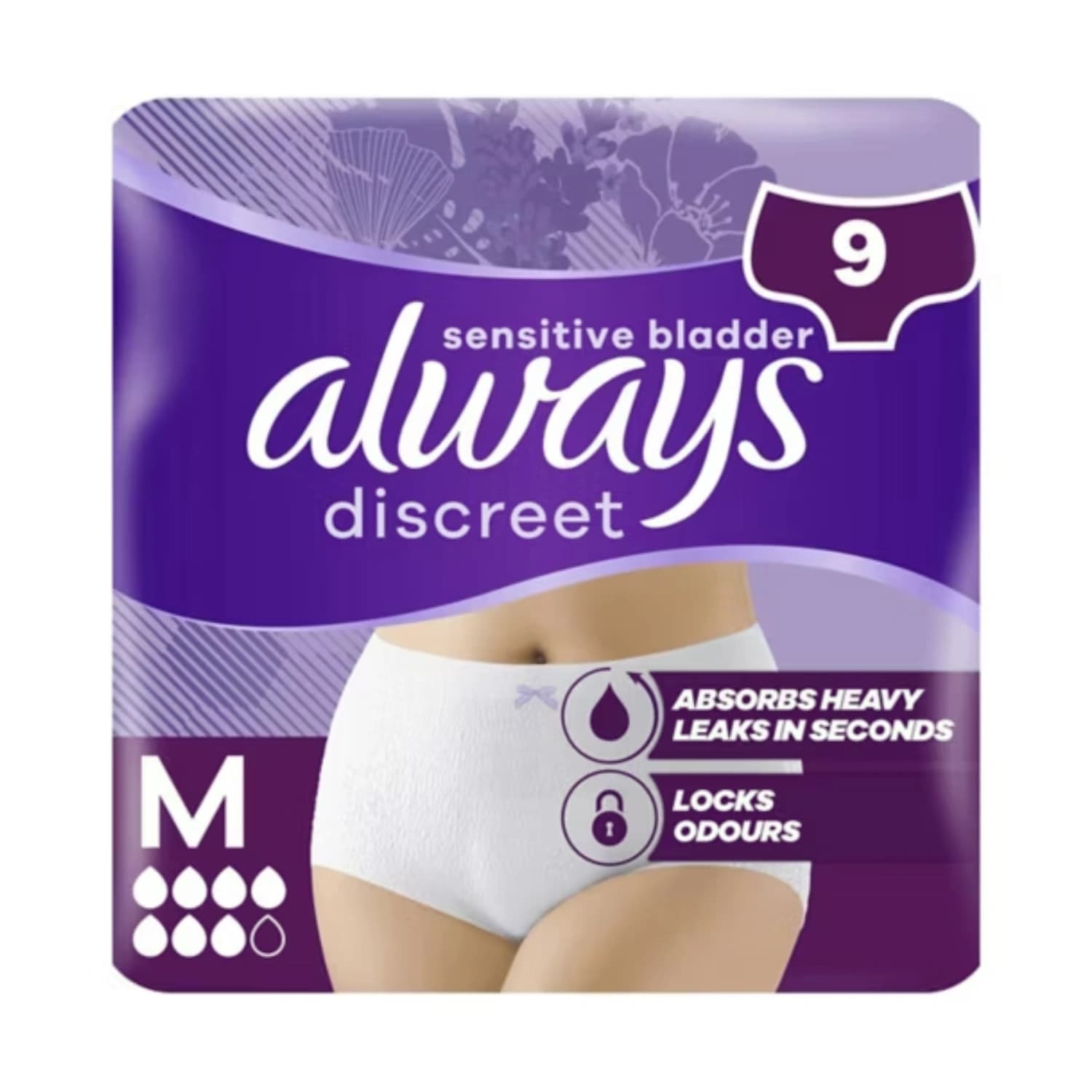 Always Discreet Medium Plus 9 Pants