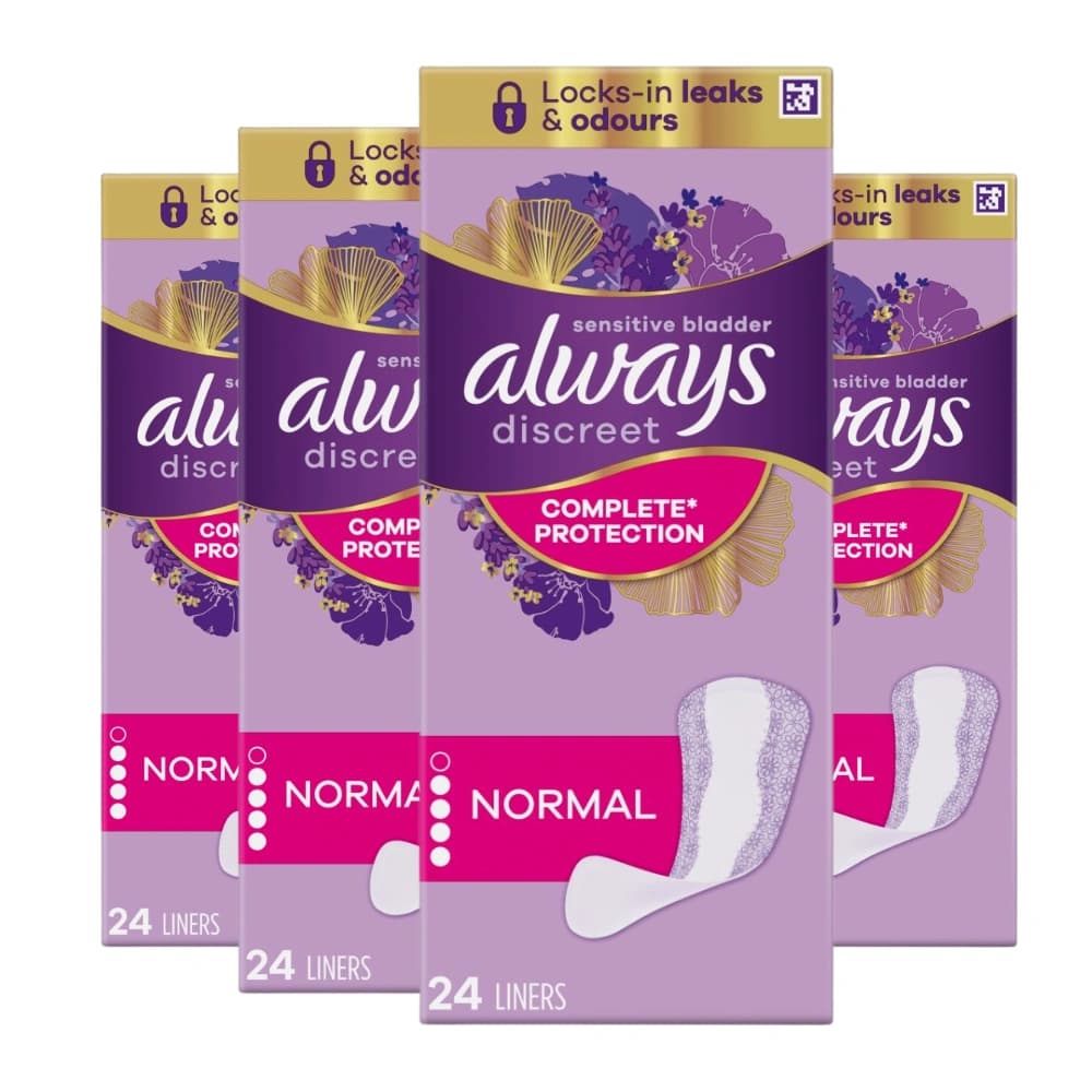 4x Always Discreet Normal 24 Liners