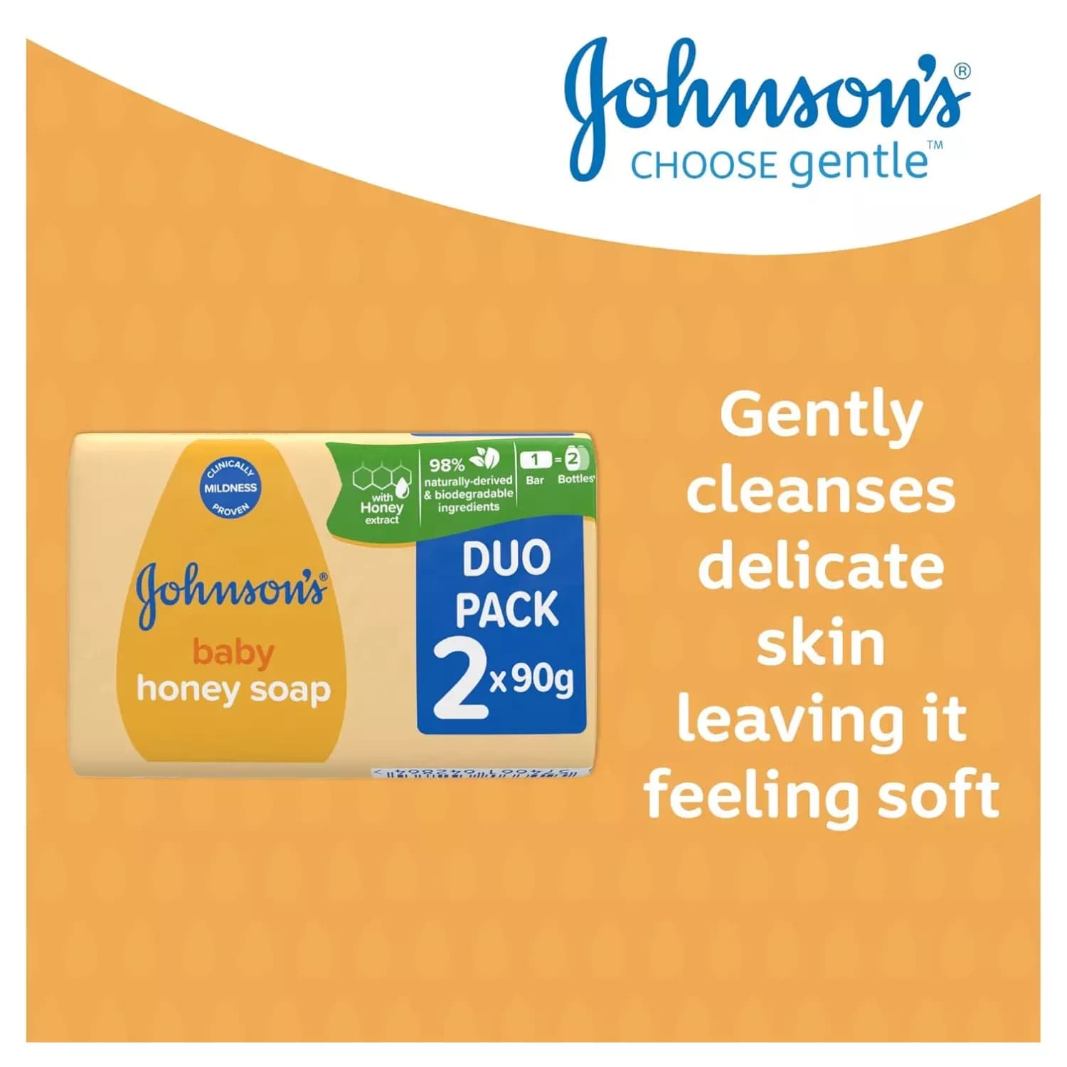 Johnsons Baby Honey Soap 2x90g