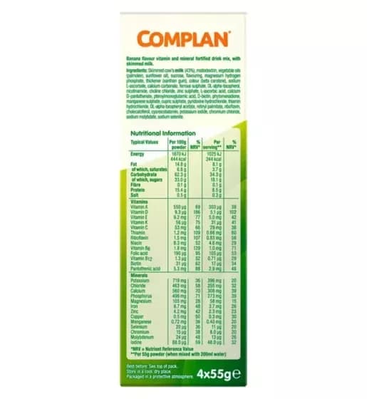 Complan Banana Sachets 4pack 55G