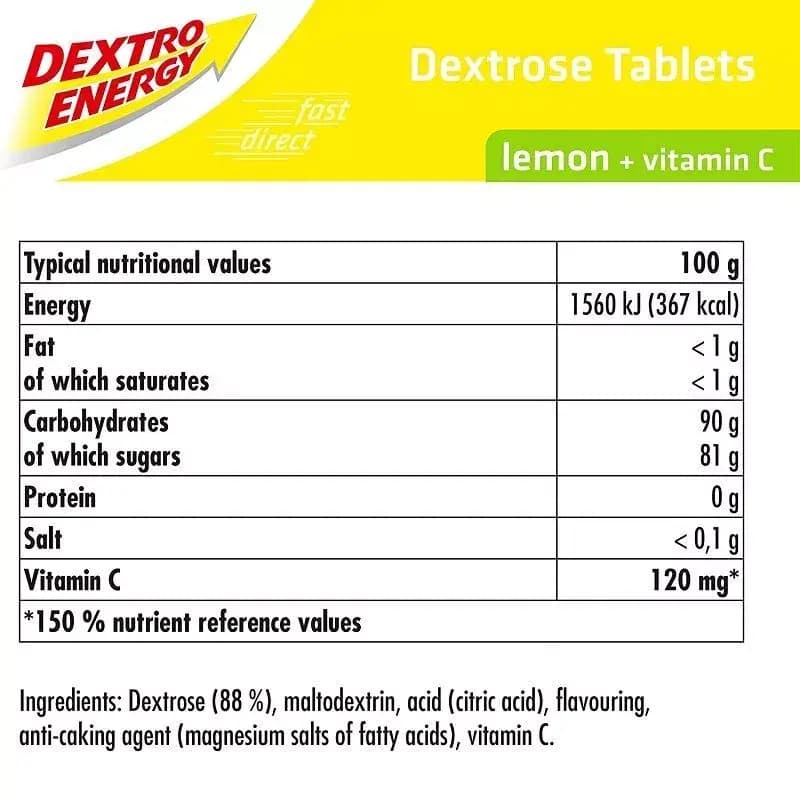 Dextro Energy Lemon Plus Vitamin C 14 Tablets, 47g  Pack of 12