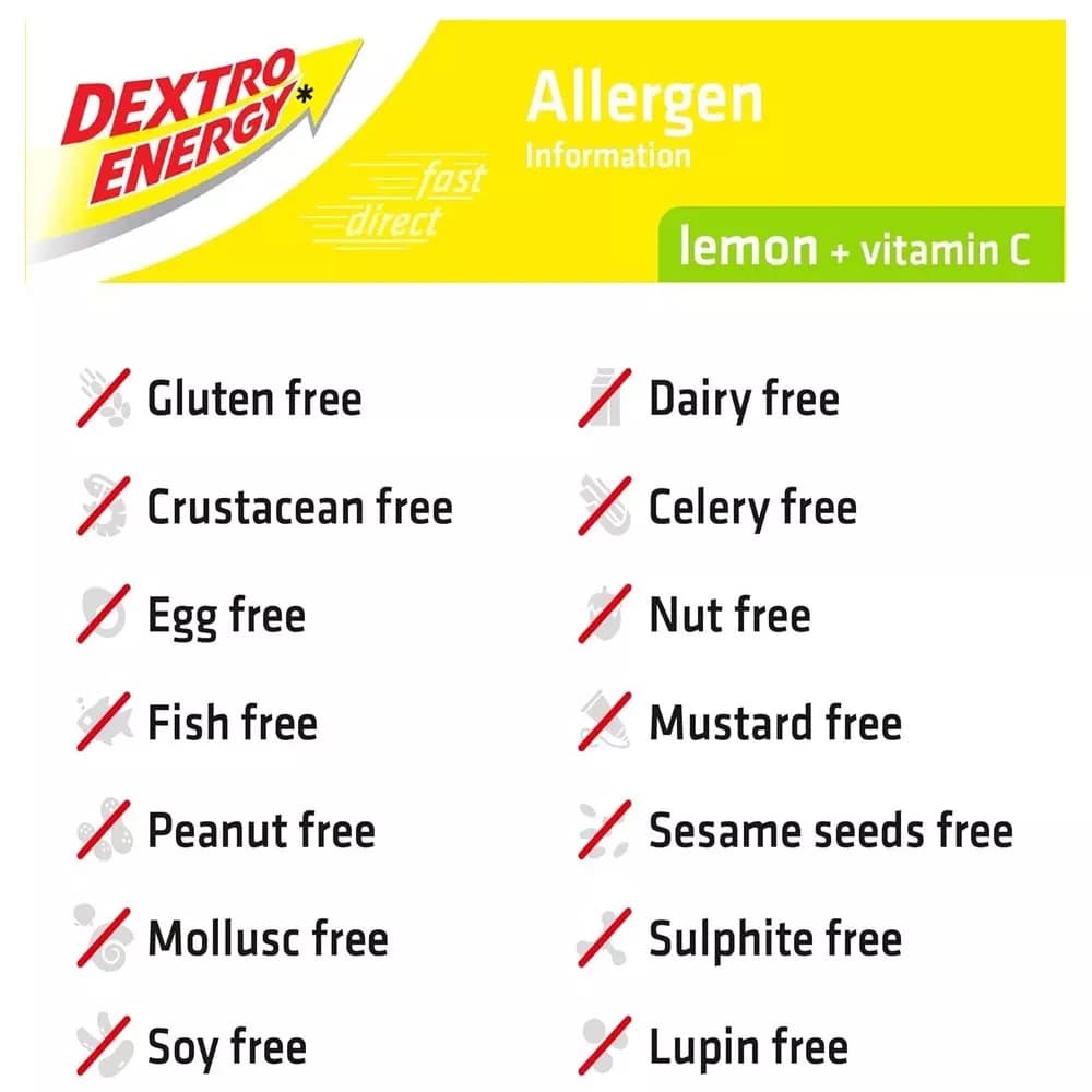 Dextro Energy Lemon Plus Vitamin C 14 Tablets, 47g  Pack of 12