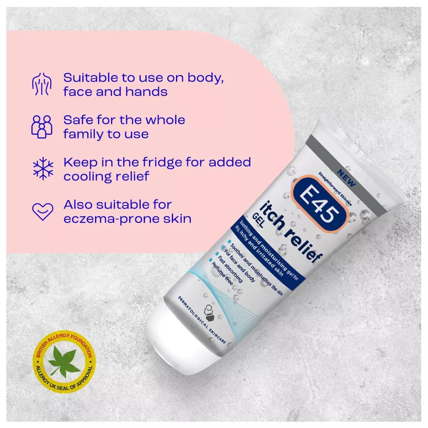 E45 Itch Relief Gel Instantly Cools and Soothes Dry, Itchy and Irritated Skin - 100ml