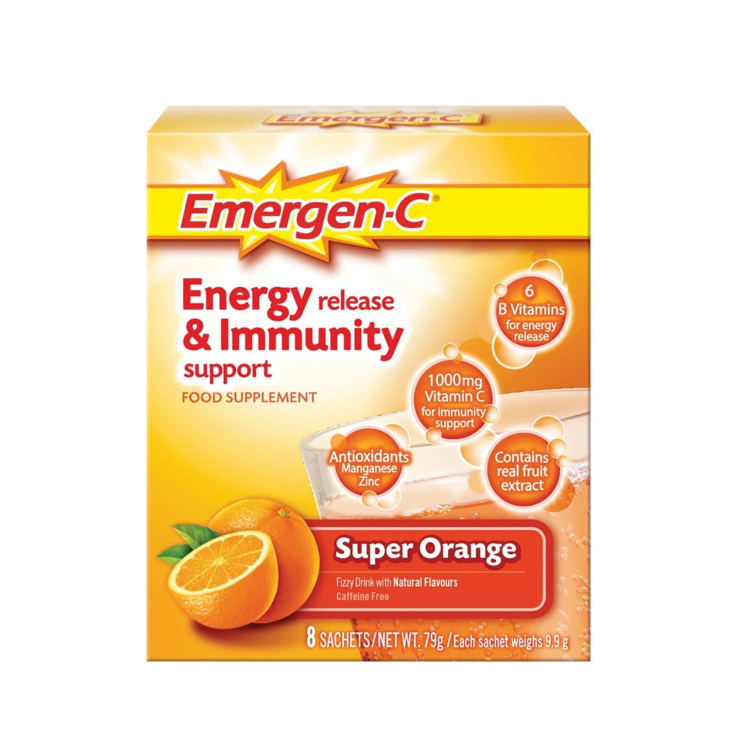 Orange Emergen-C Super Orange Energy 8 Sachets