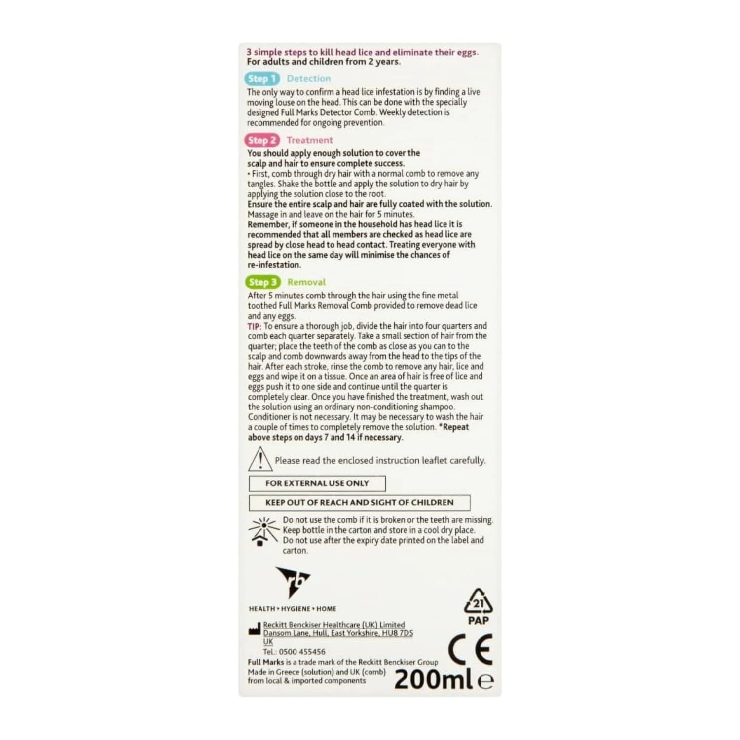 Full Marks Solution With Comb 200ml