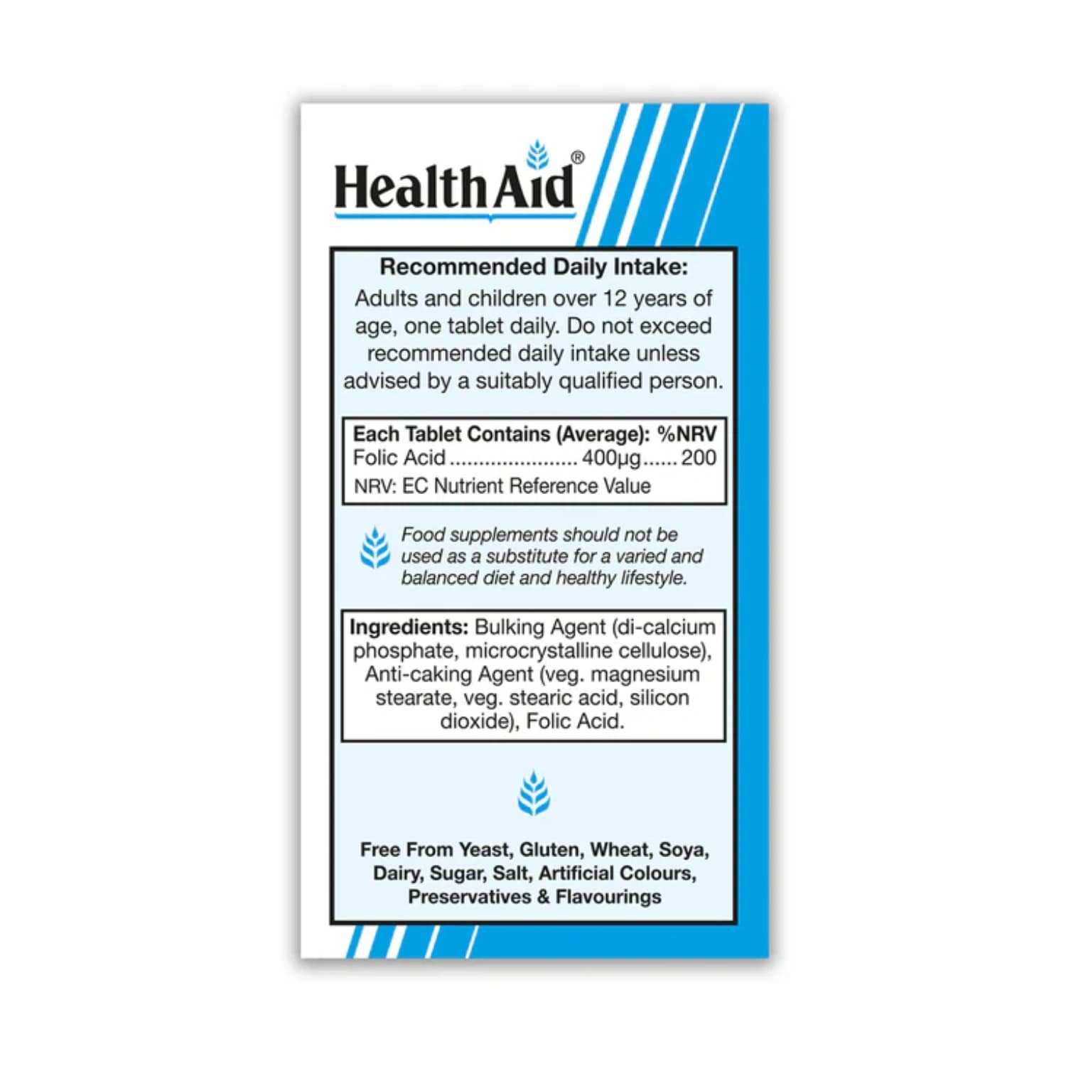 HealthAid Folic Acid 400mcg Tablets Pack of 90