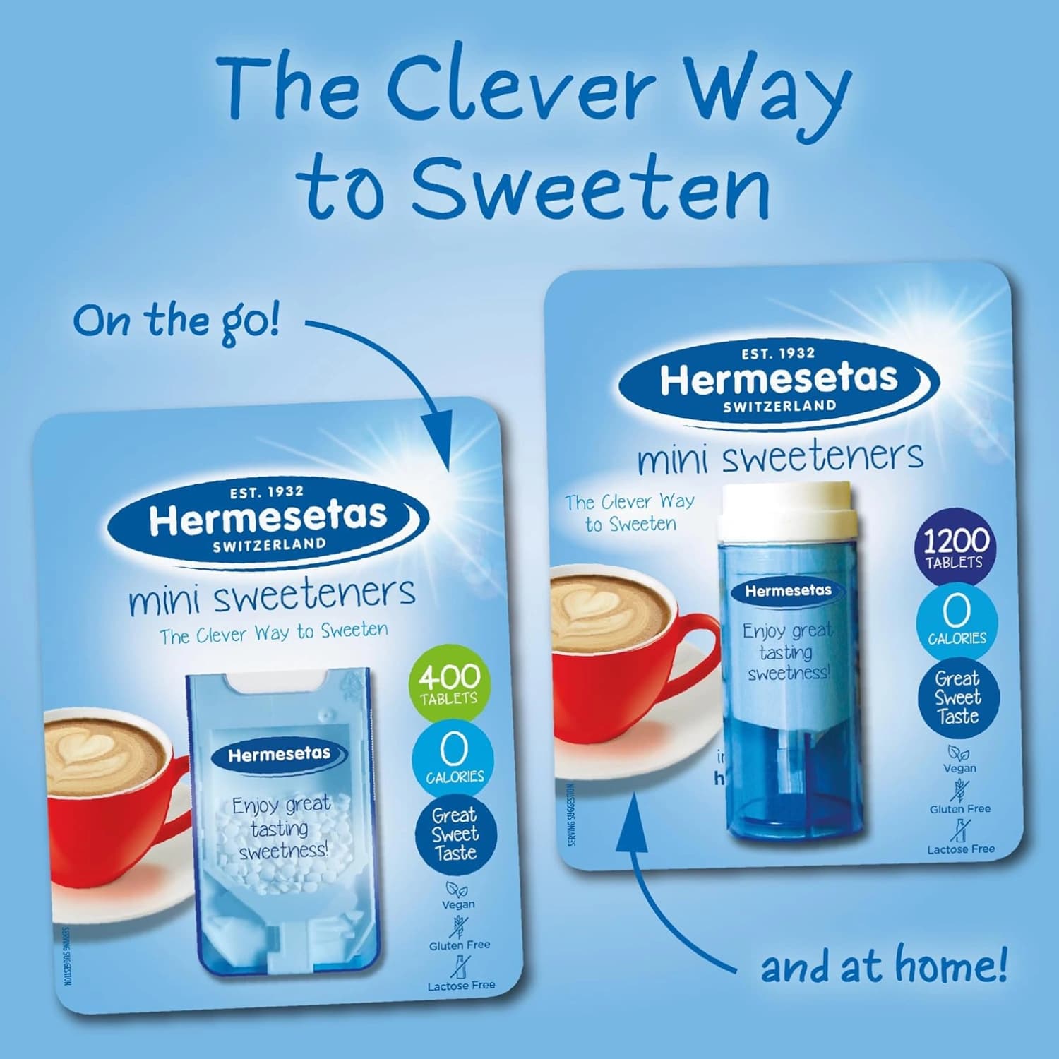 Hermesetas Mini Sweeteners Original 1200 Tablets - Pack of 12