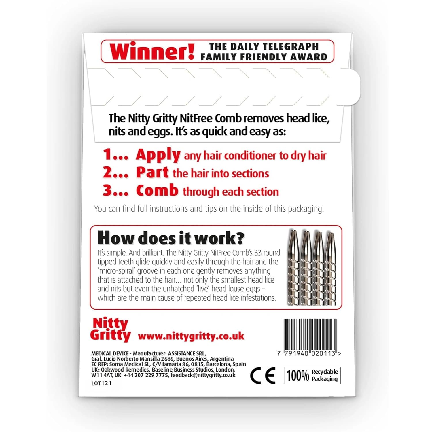 Nitty Gritty Headlice Comb