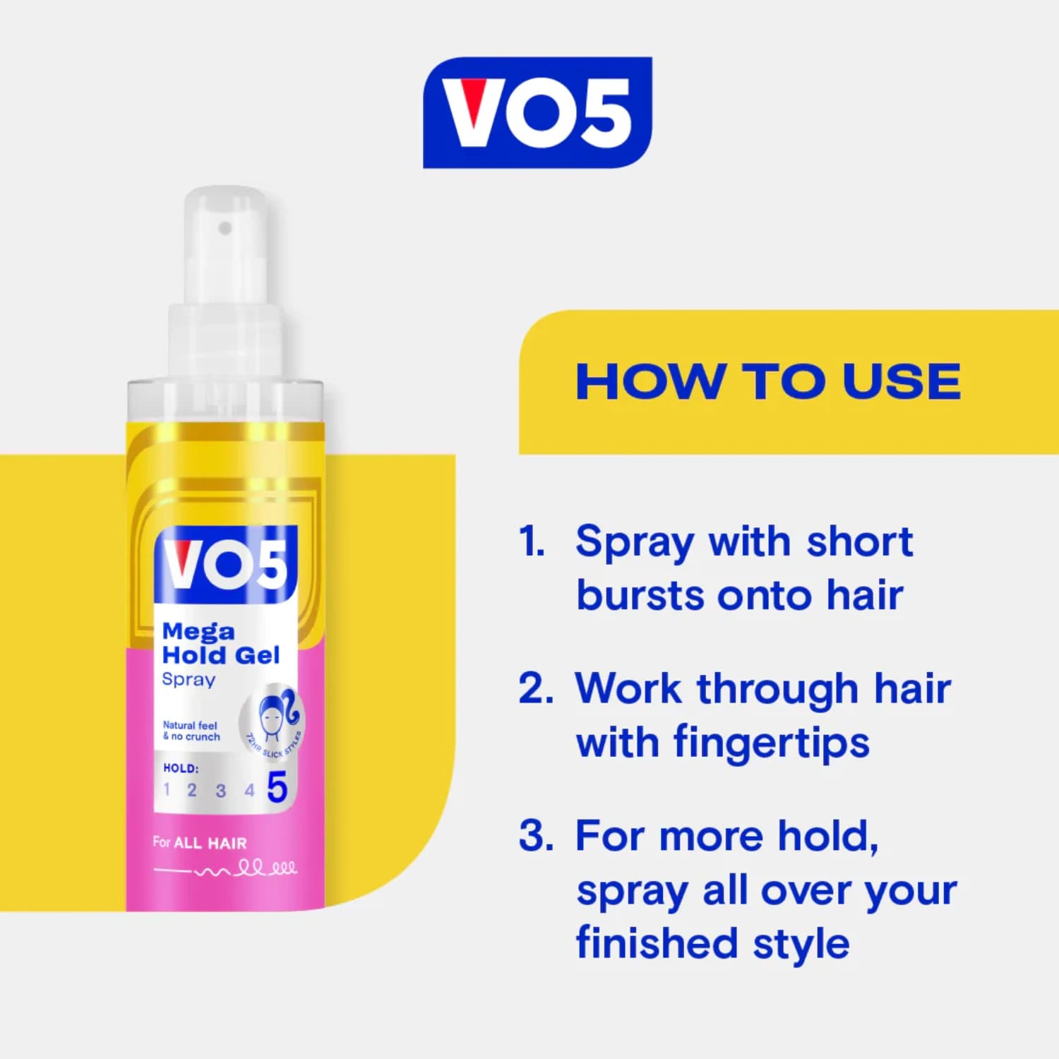 VO5 Mega Hold Gel Spray 200ml
