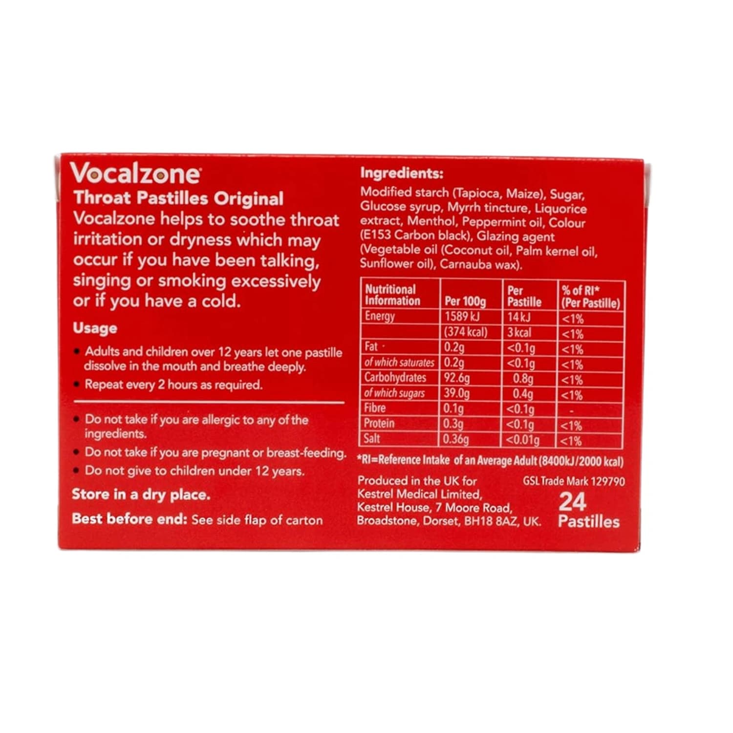 Vocalzone Original Lozenges 3 Packs 24 - Throat Comfort