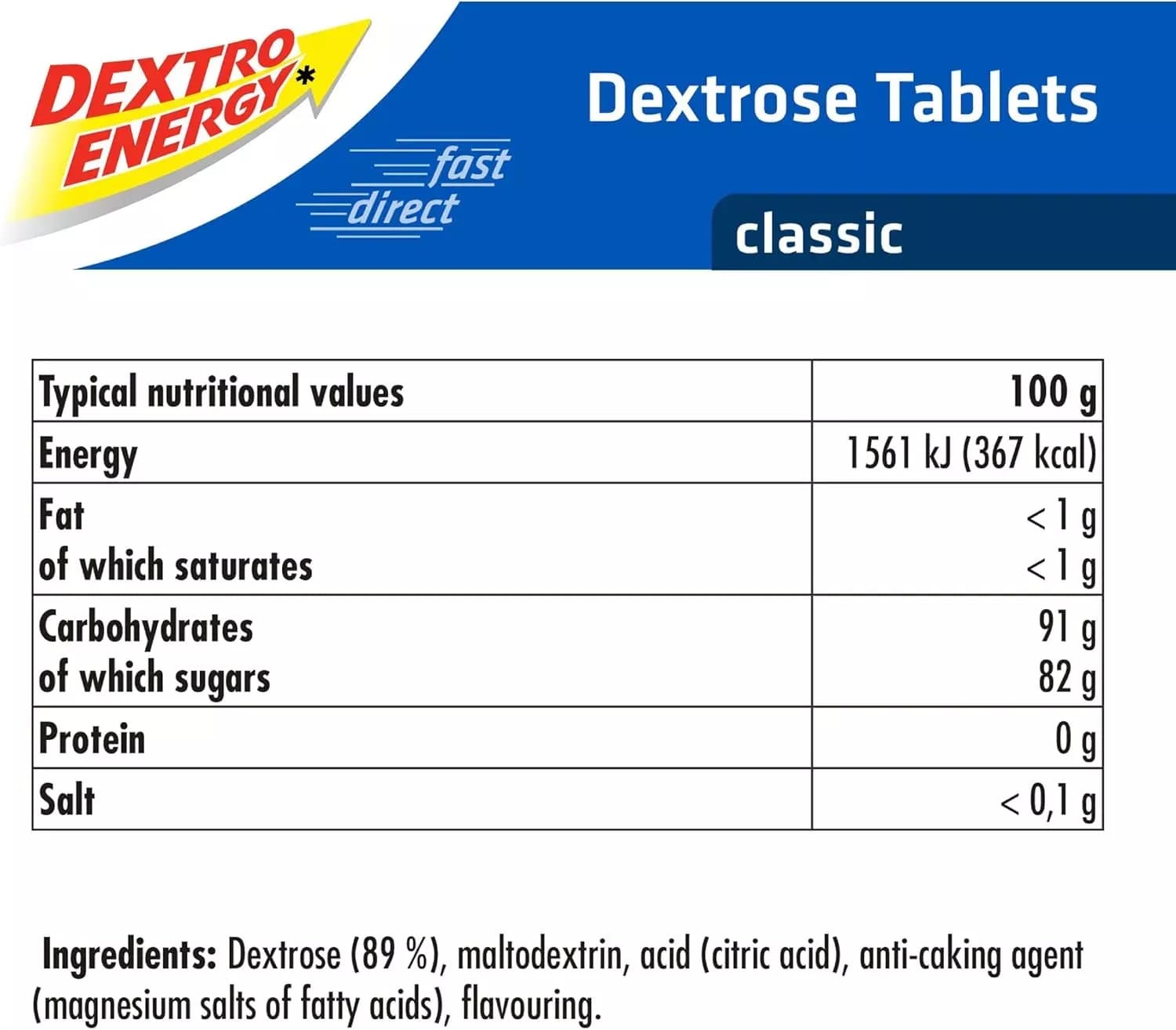 Dextro Energy Classic 14 Tablets, 47g Pack of 12