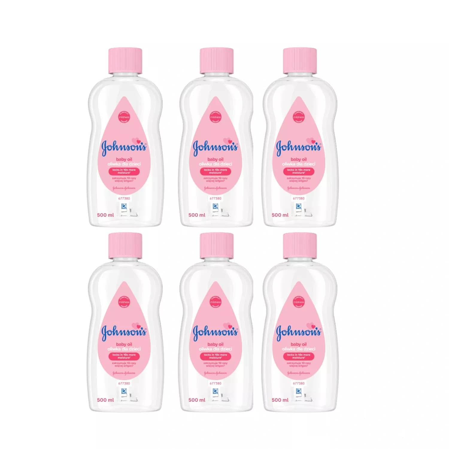 Johnsons Baby Oil 500ml x 6 Pack