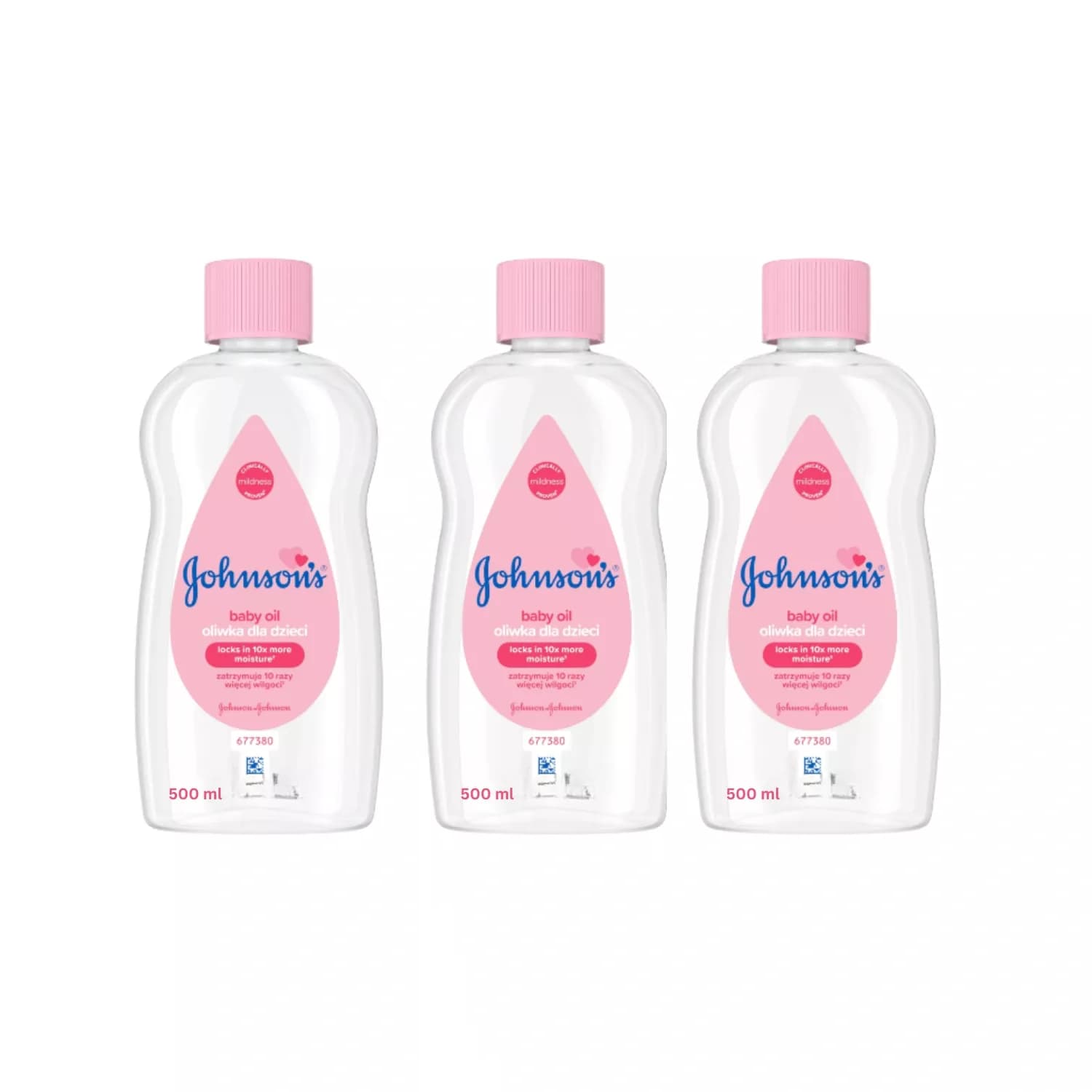 Johnsons Baby Oil 500ml - Pack of 3