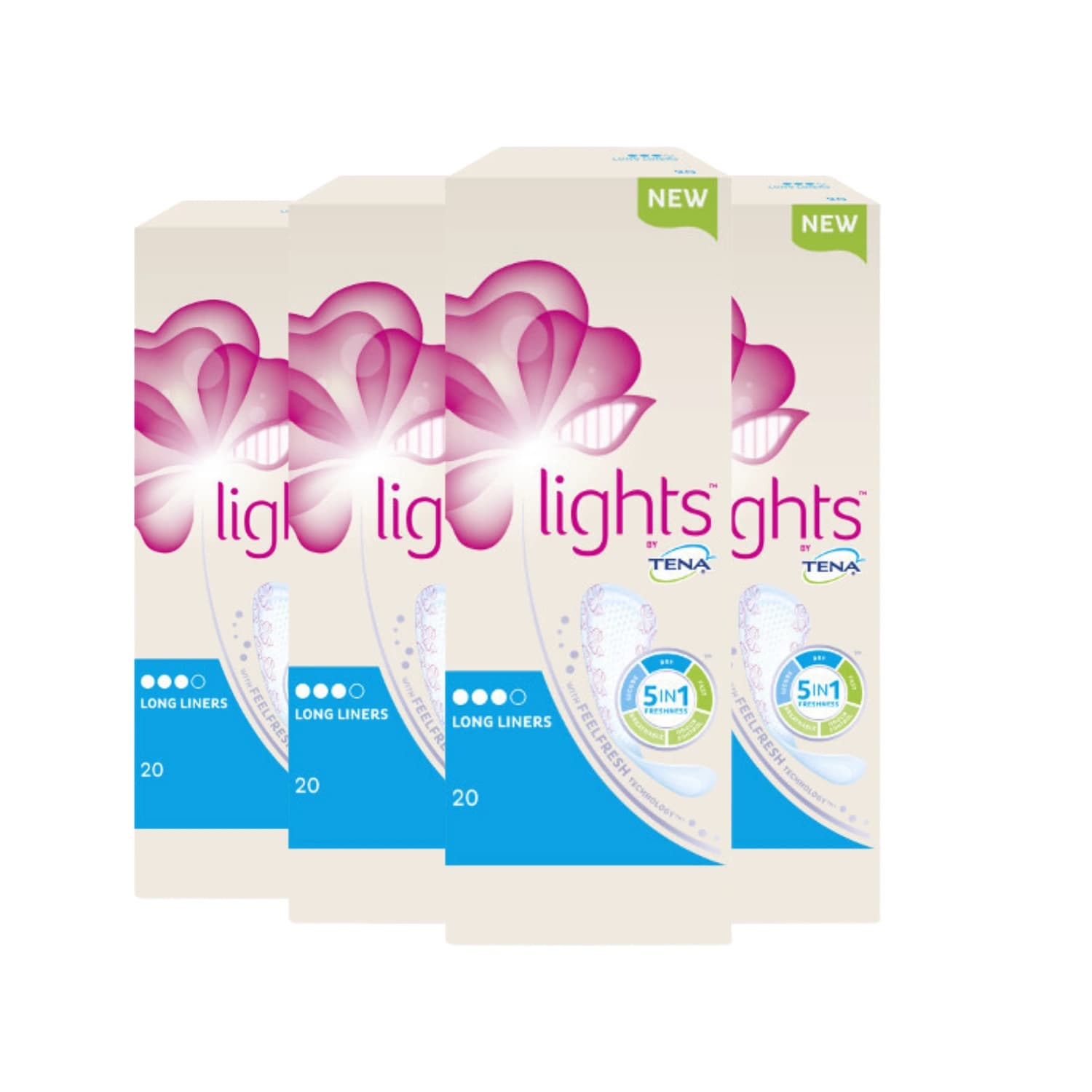 Tena Lights Long Liners 20 Count