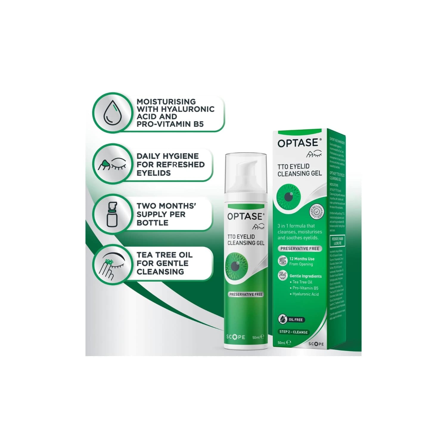 Optase Tea Tree Oil Eyelid Cleansing Gel 50ml