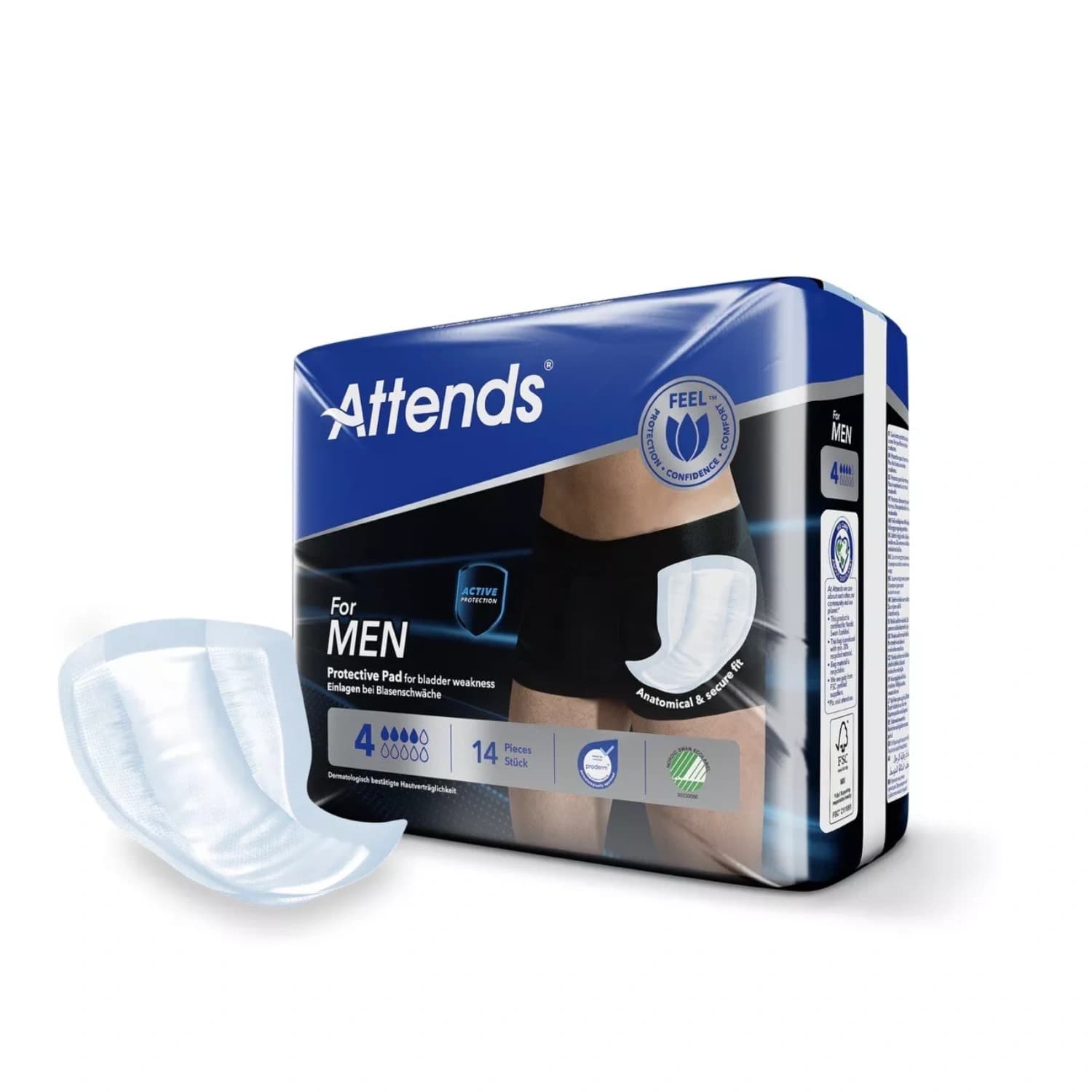 Attends For Men Level 4 Protective 14 Pads