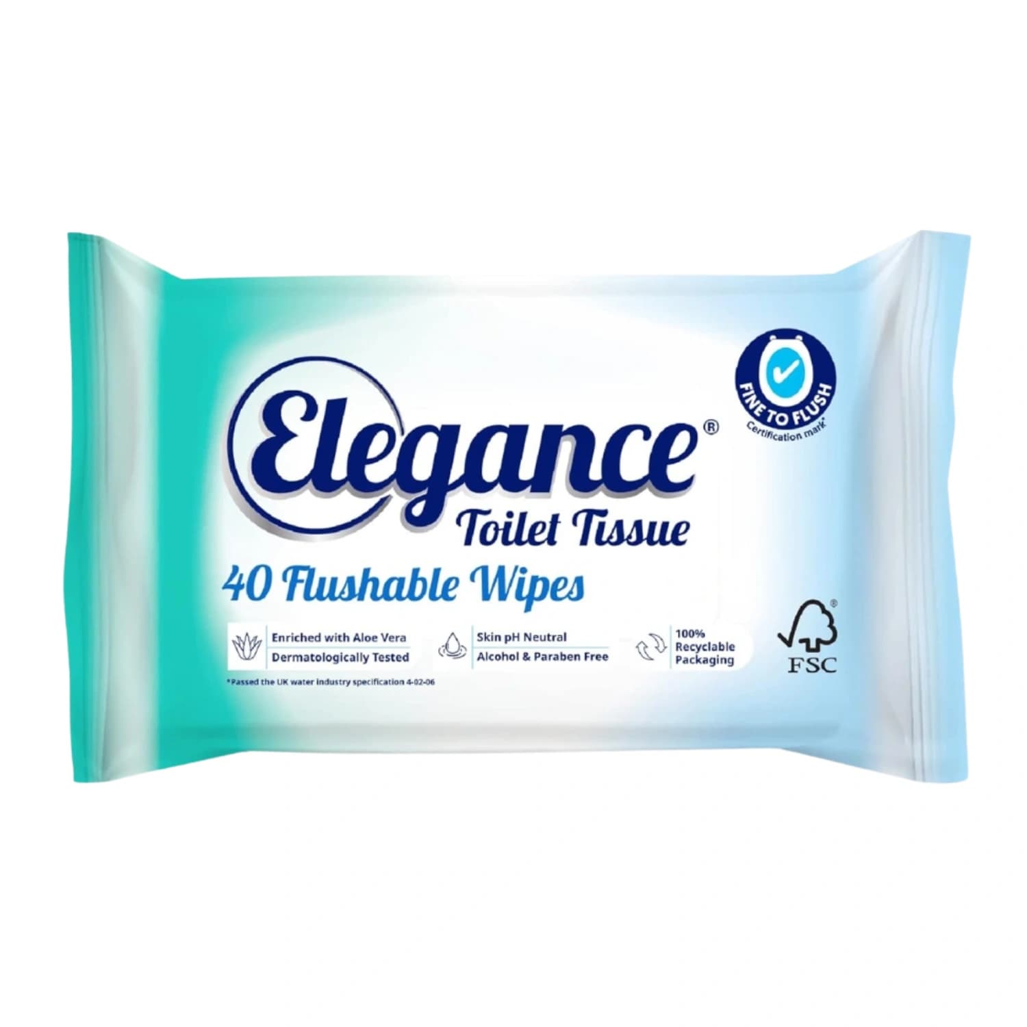 Elegance Toilet Tissue Flushable Wet Wipes 40 Sheet