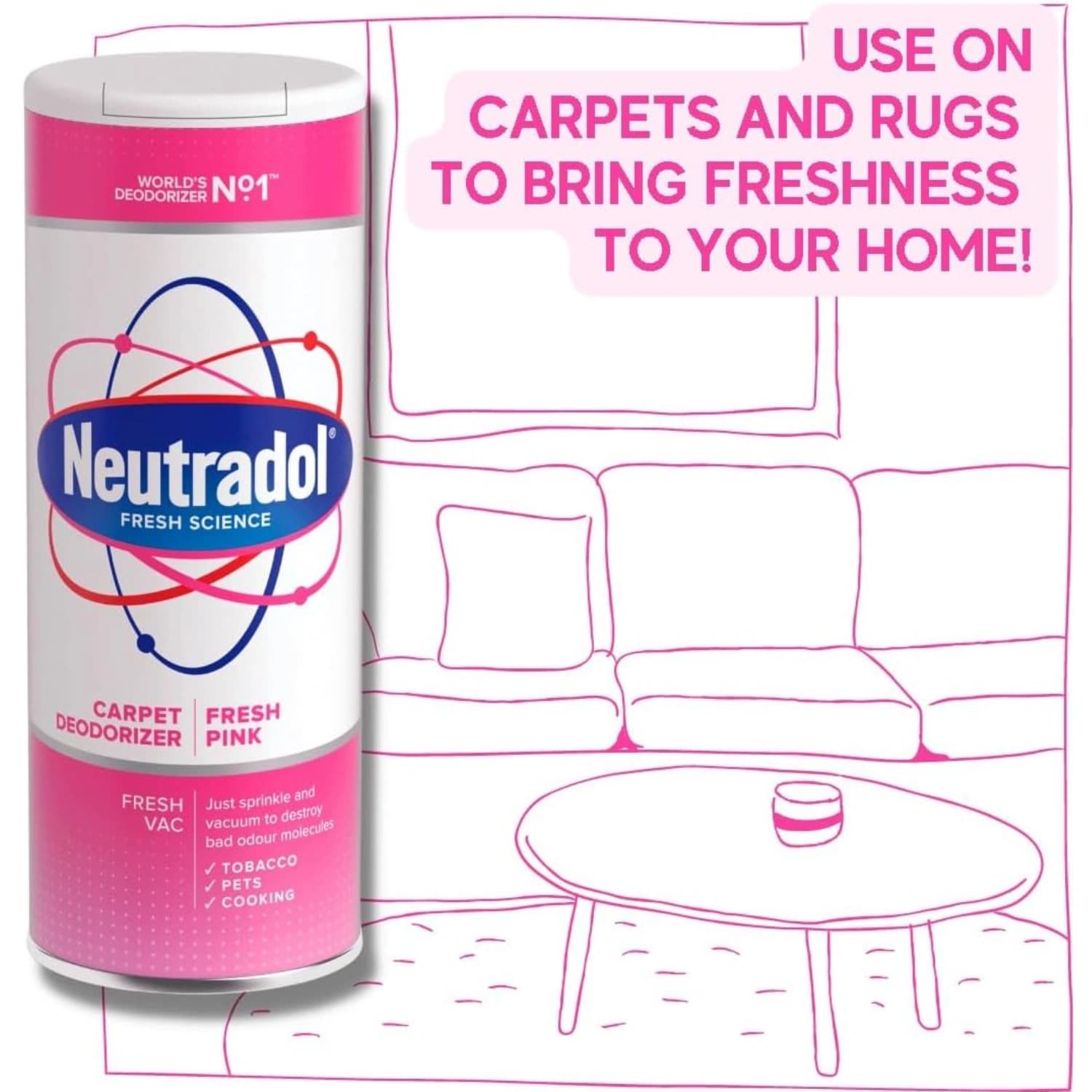 Neutradol Carpet Deodoriser Room Freshener Powder 350g