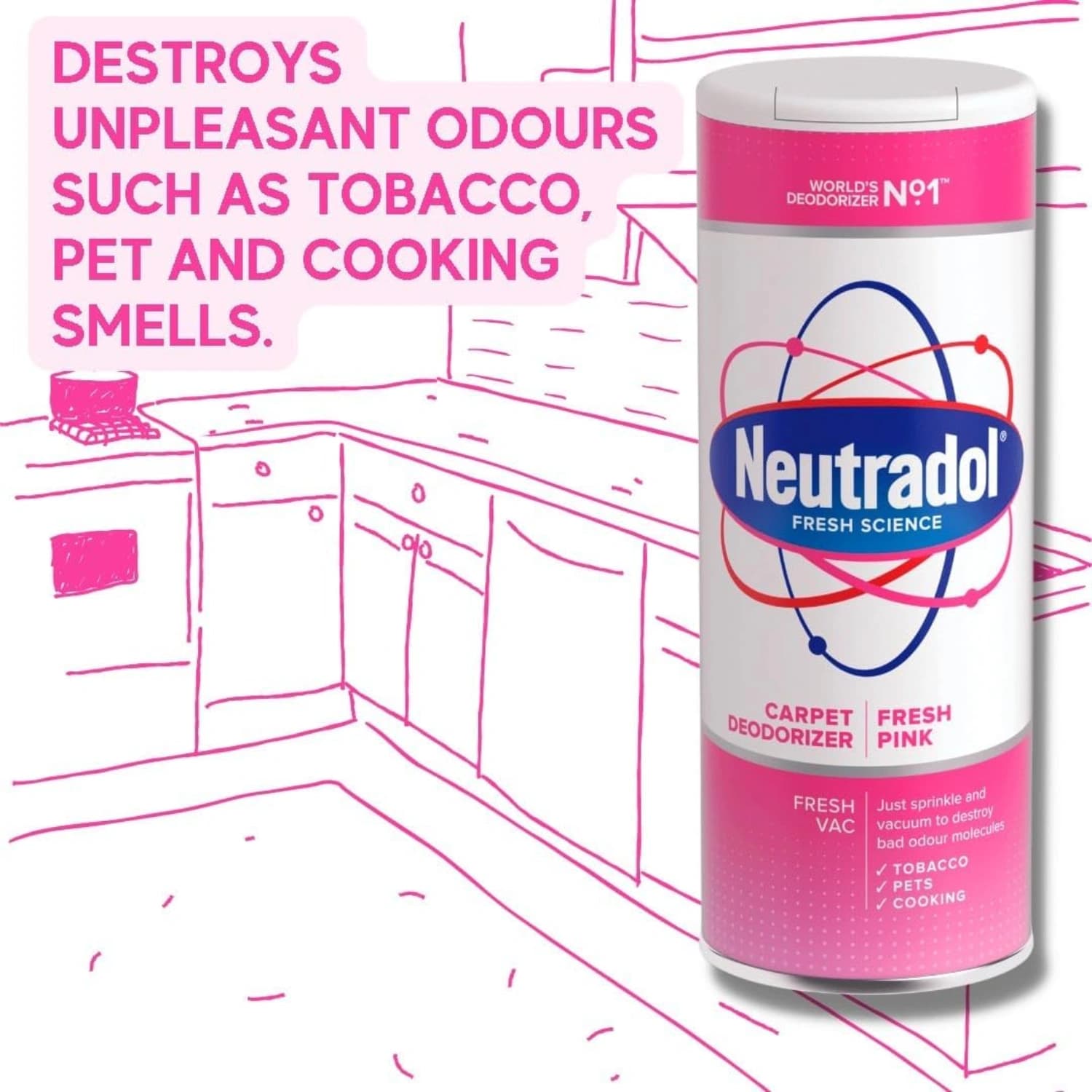 Neutradol Carpet Deodoriser Room Freshener Powder 350g