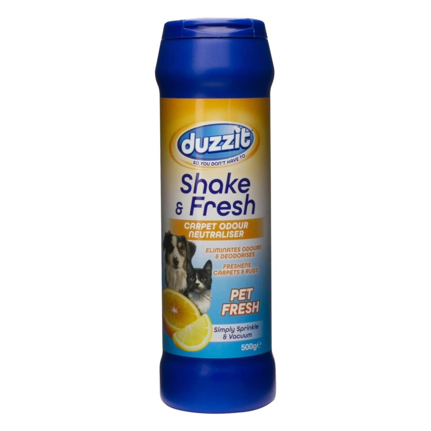 Duzzit Shake &amp; Fresh Carpet Deodoriser Pet Fresh 500g