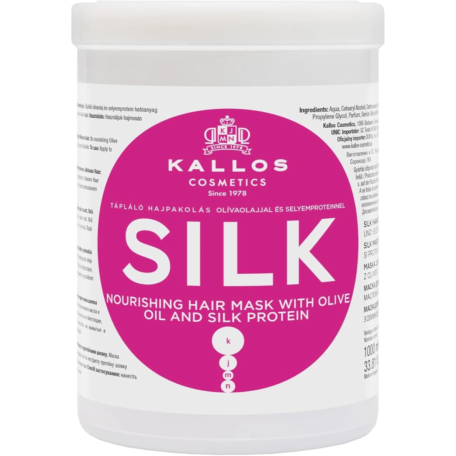 Kallos Silk Hair Mask with Olive Oil &amp; Protein 1000ml