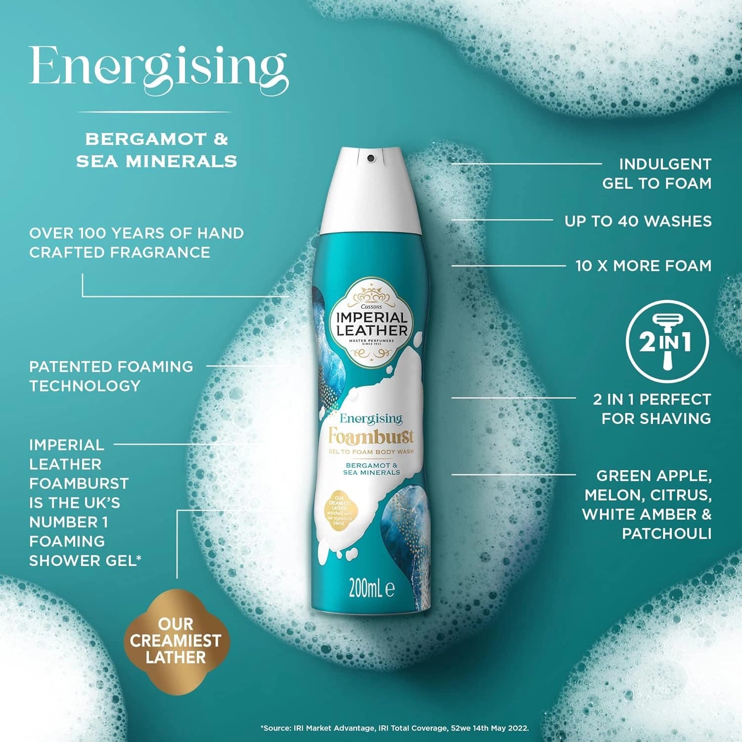 Imperial Leather Energising Foamburst Shower Gel 200ml