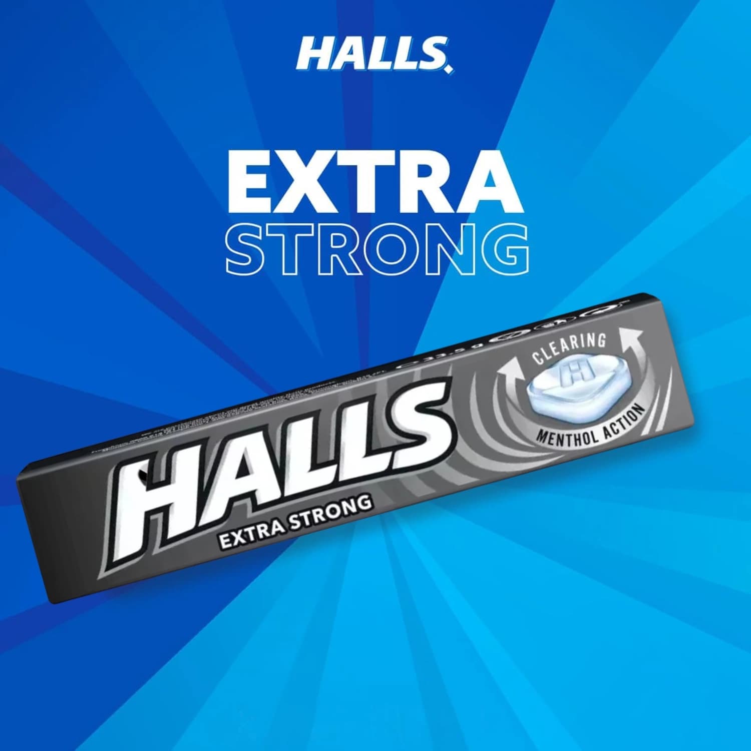 Halls Extra Strong Original Menthol Flavour Vapour Action Sweets - Pack of 10