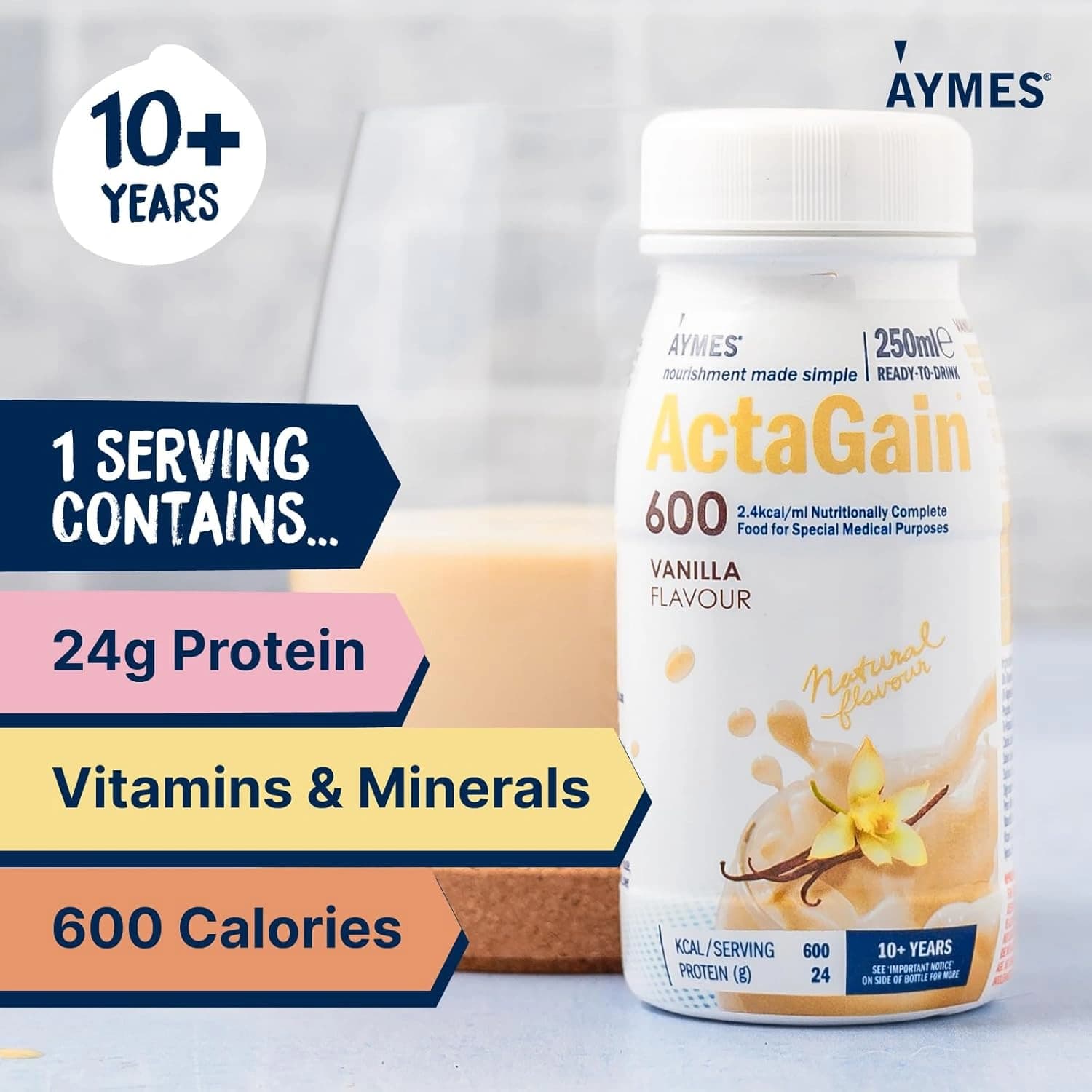 Aymes Actagain 600 Vanilla Singles 250ml