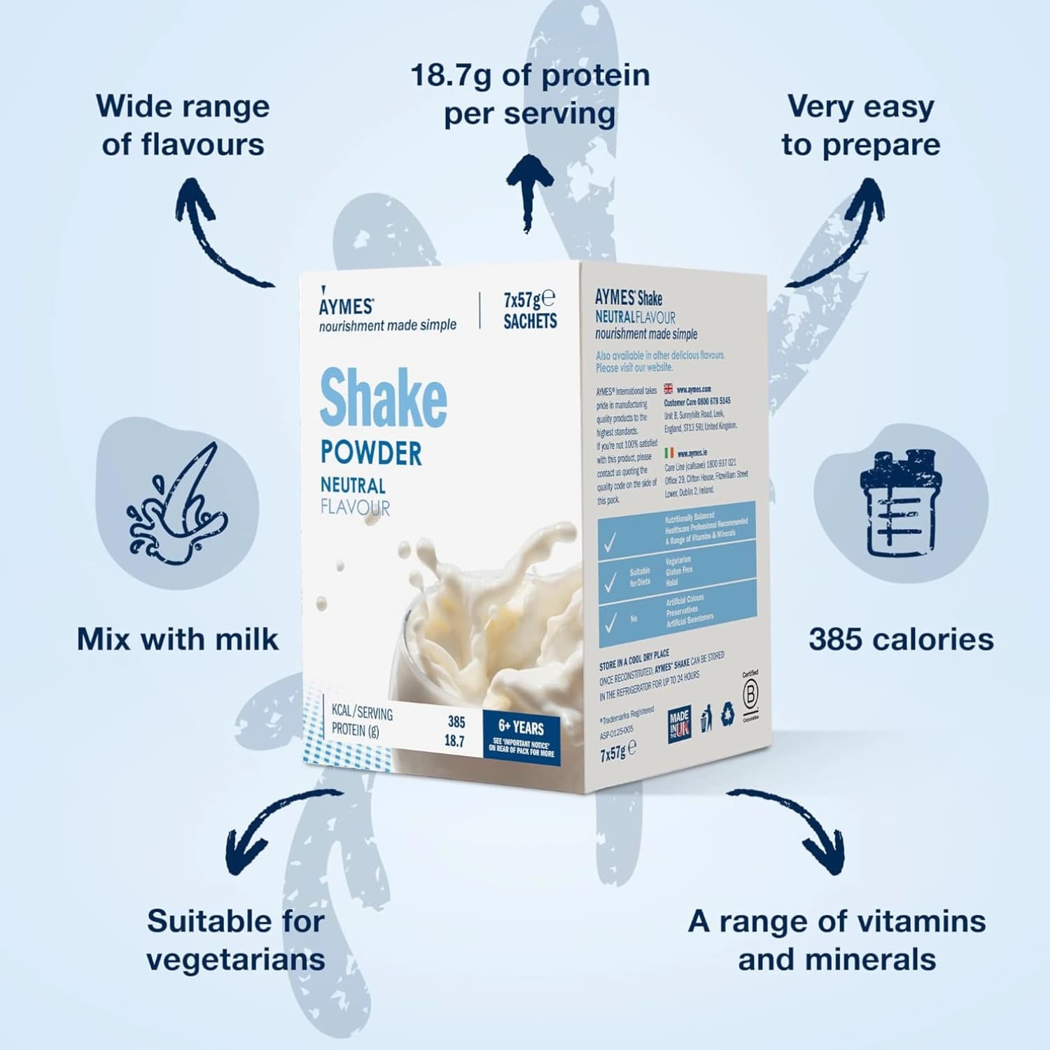 Aymes Shake Powder Sachets Neutral 7x57g