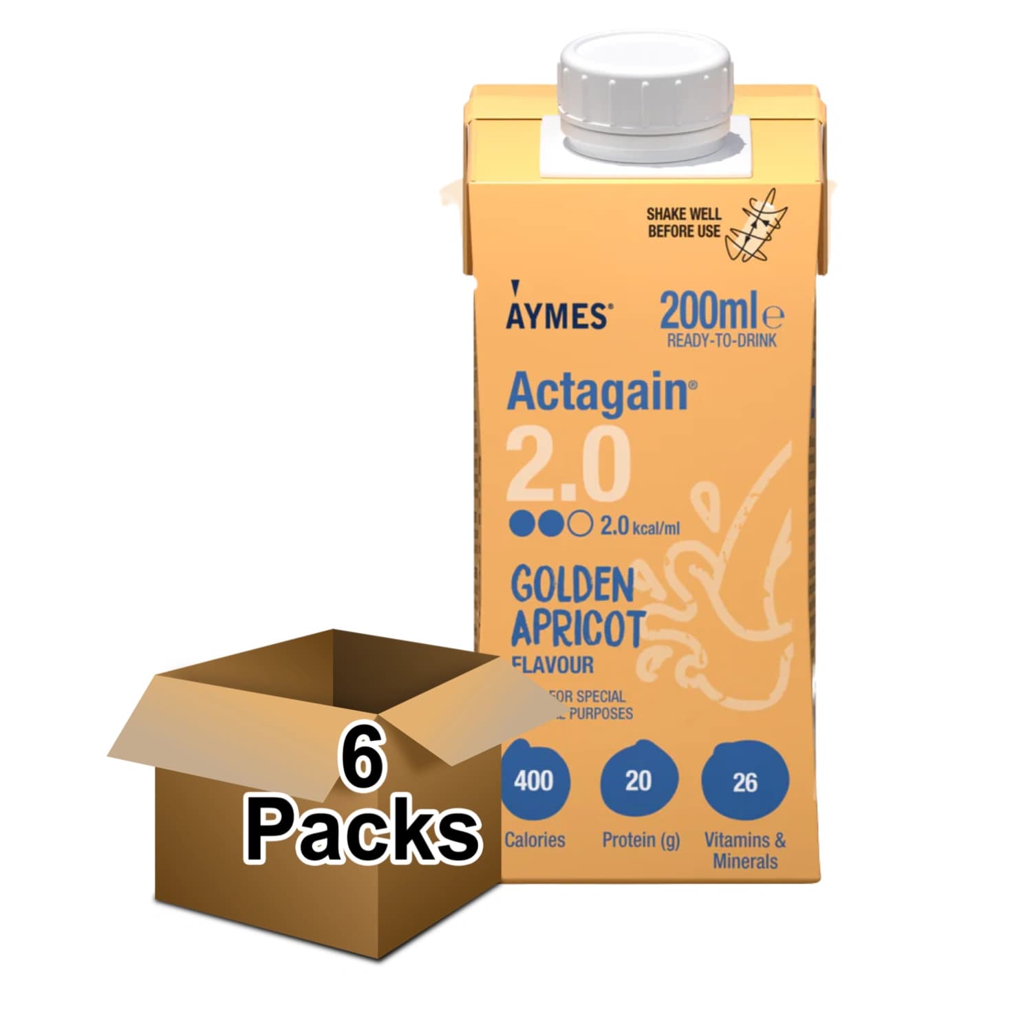 Aymes Actagain 2.0 Golden Apricot 200ml - Pack of 6