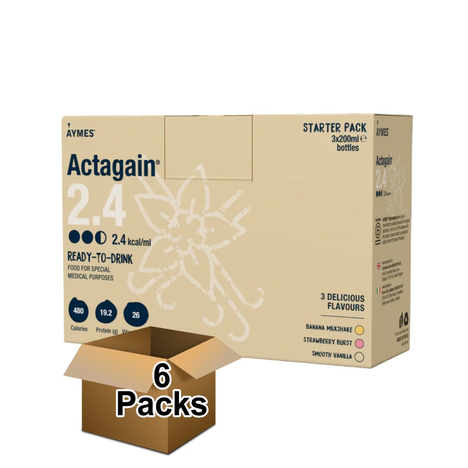 Aymes Actagain 2.4 Starter 3x200ml - Pack of 6