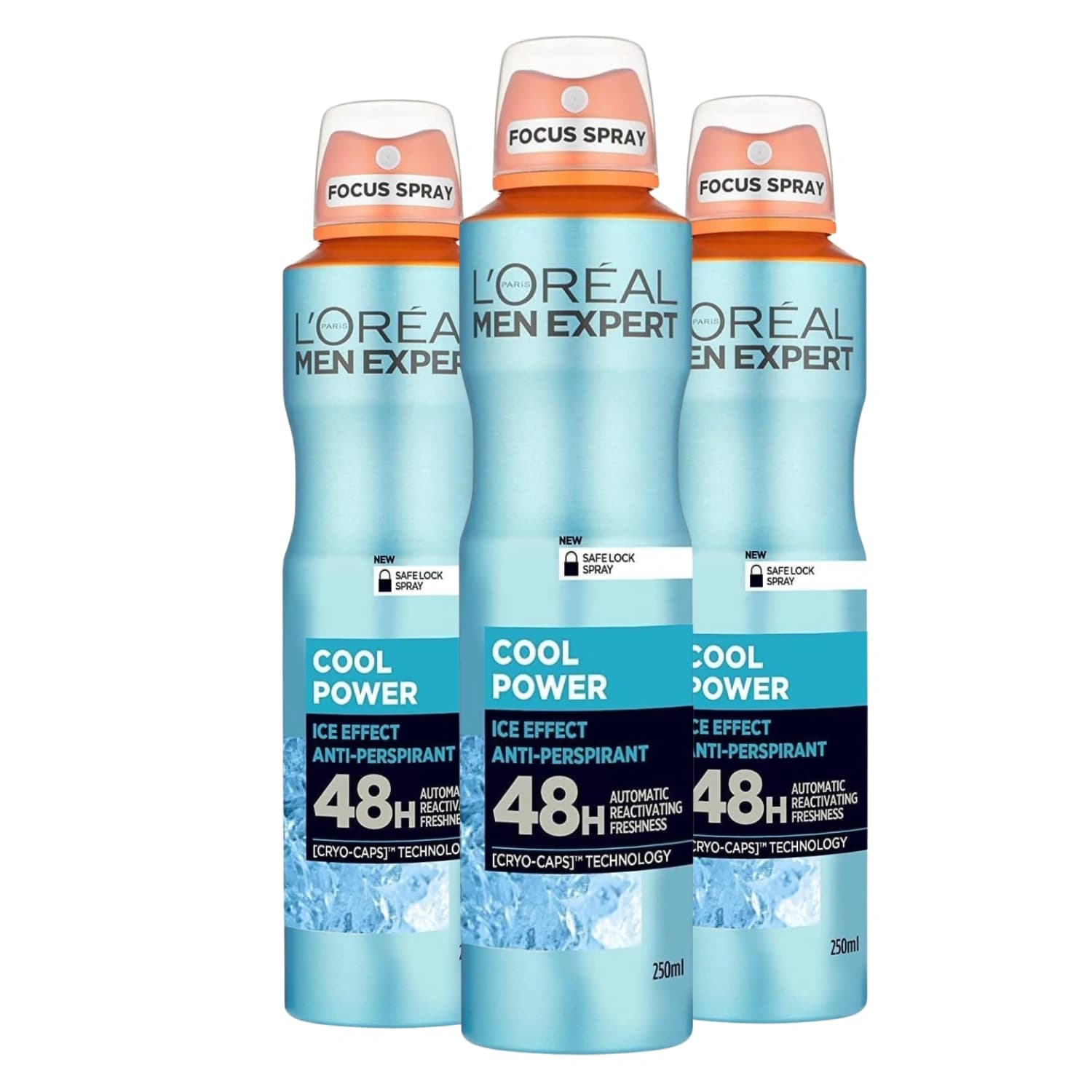 L'Oreal Paris Men Expert Cool Power Anti-Perspirant Deo Spray 250ml - Pack of 3