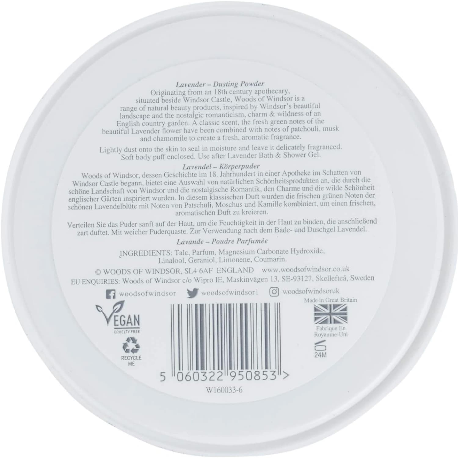 Woods of Windsor Lavender Dusting Powder 100g