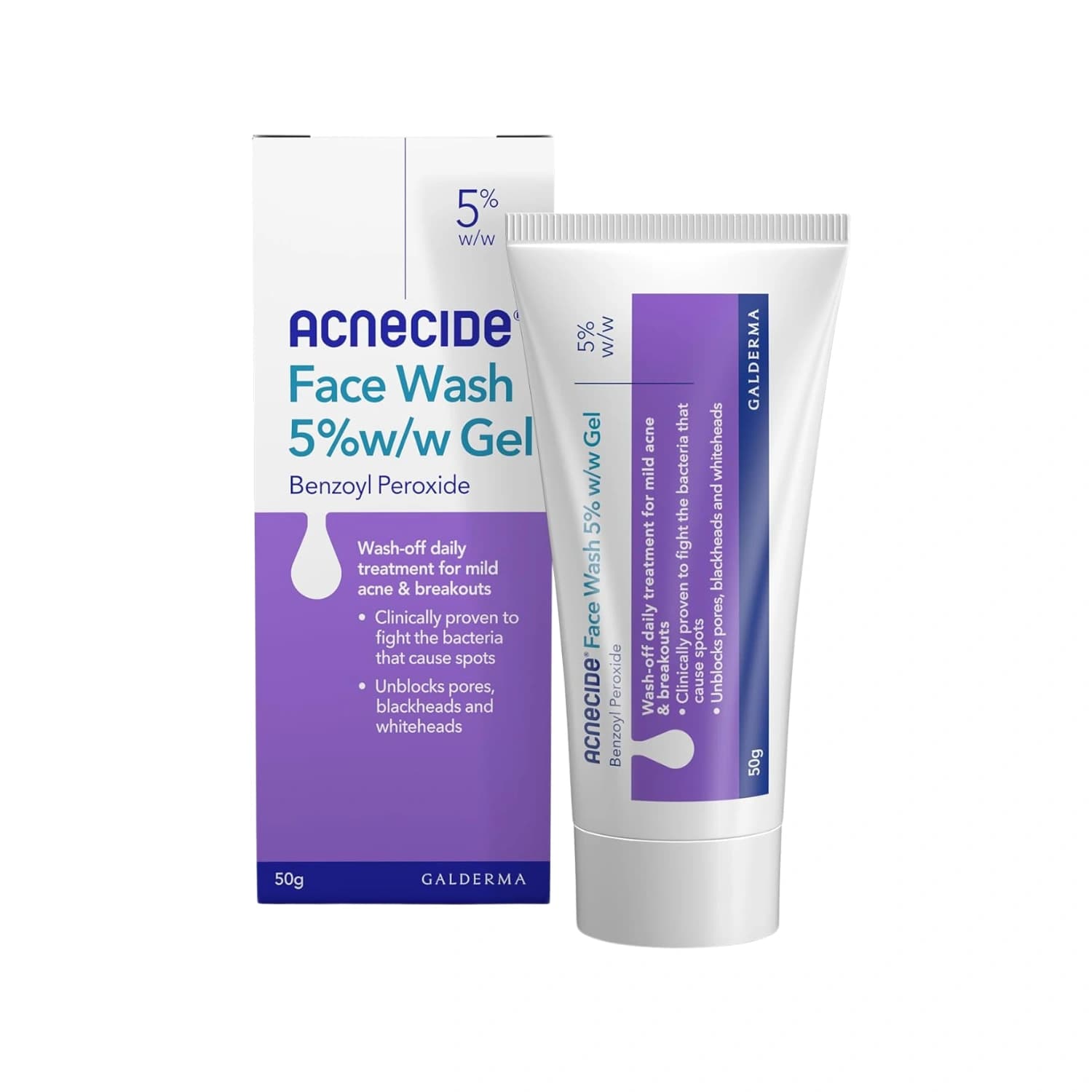 Acnecide Face Wash Gel 5% for Spot-Prone Skin 50g