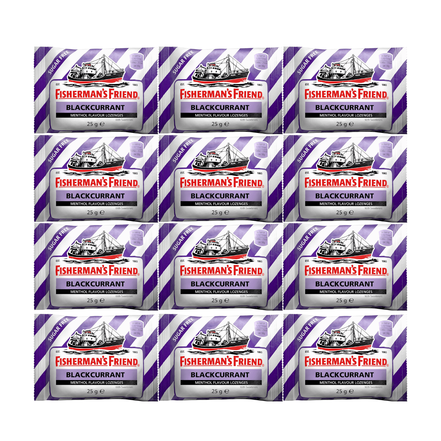 Fisherman's Friend Blackcurrant Flavour Lozenges 25g - Pack of 12