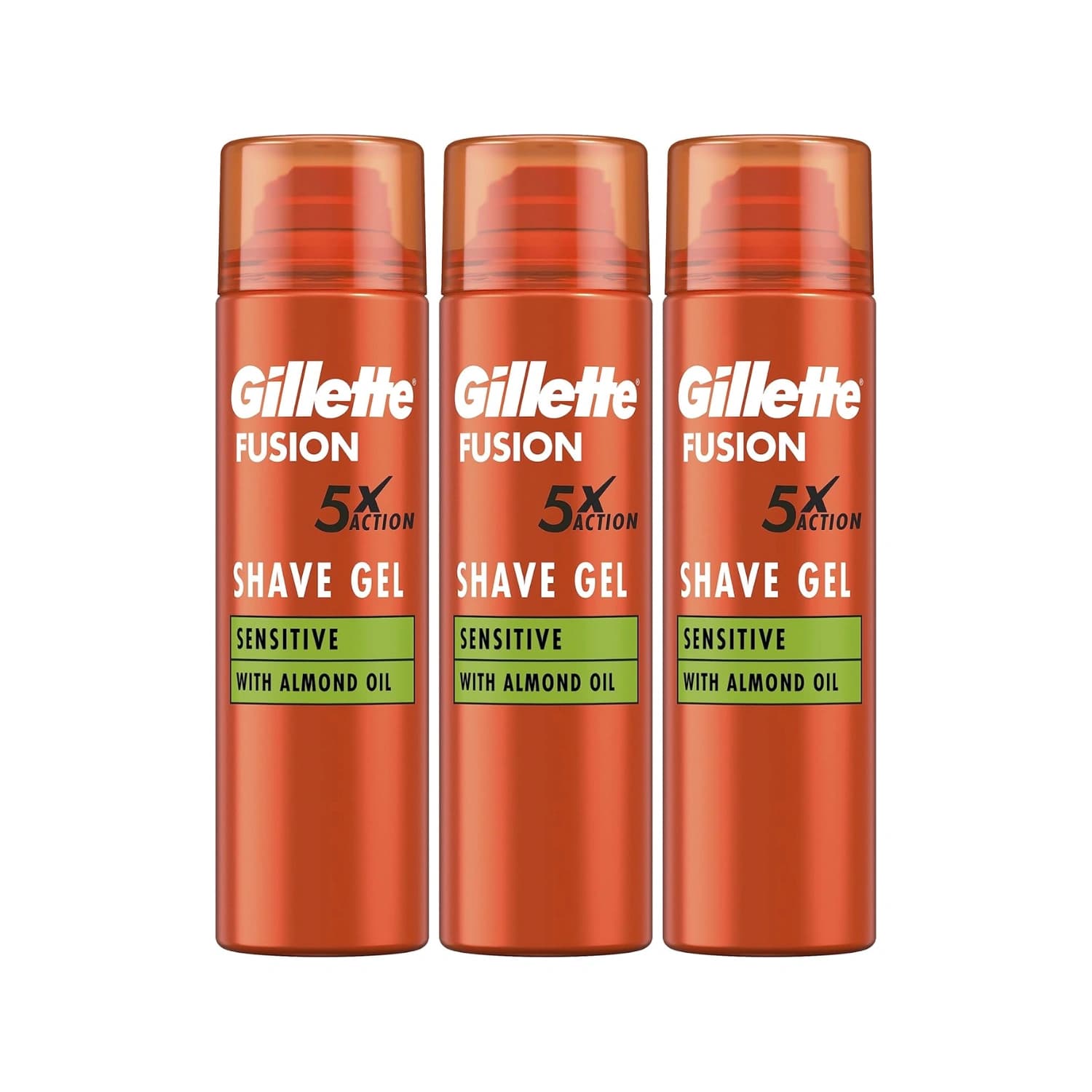 Gillette Fusion5 Sensitive Shave Gel for Men, 200ml x 3 Pack