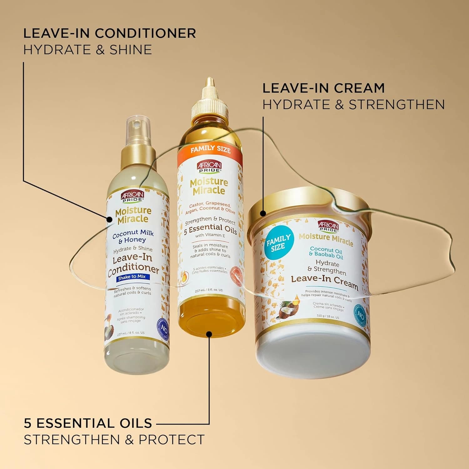 African Pride Moisture Miracle Coconut Milk & Honey Leave-In Conditioner 237ml