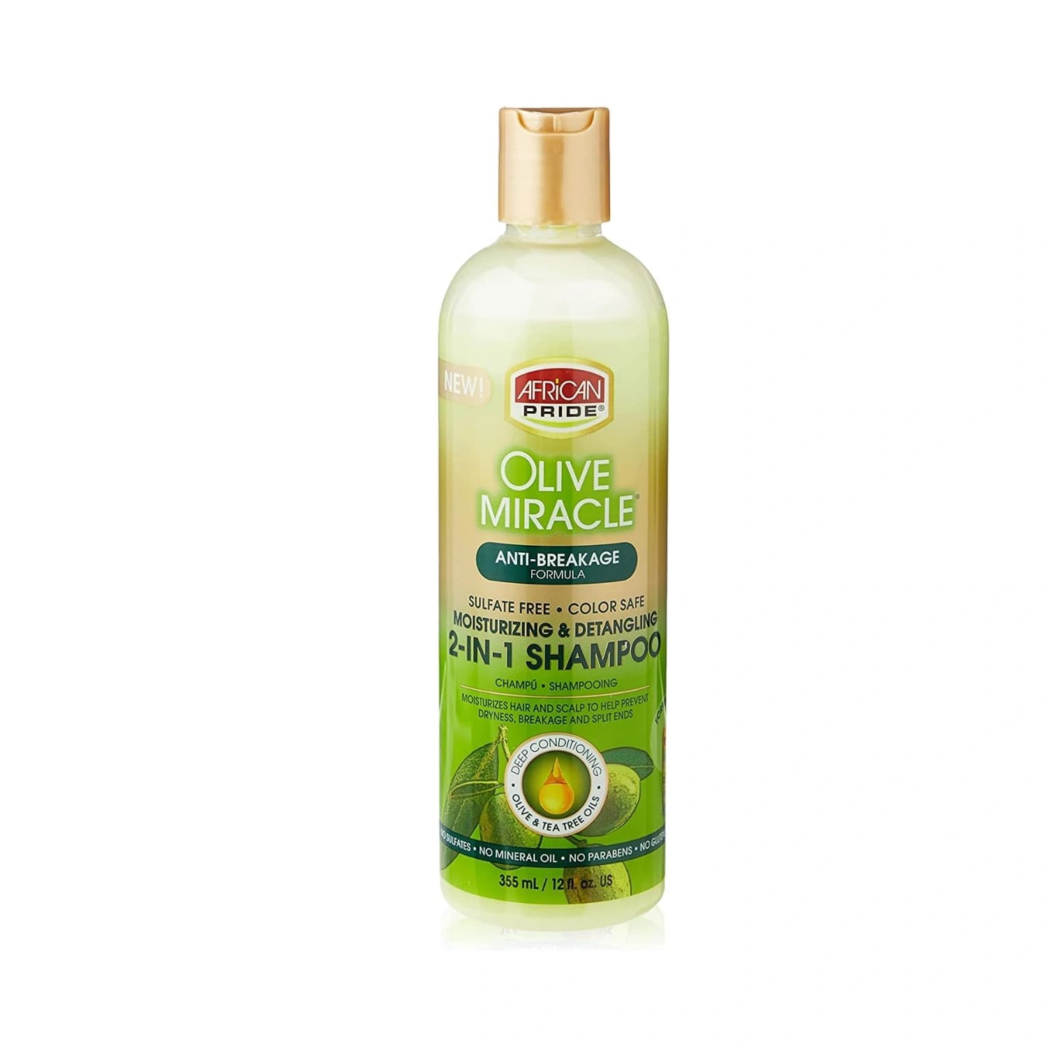 African Pride Olive Miracle Anti Breakage 2 in 1 Shampoo and Conditioner 355ml
