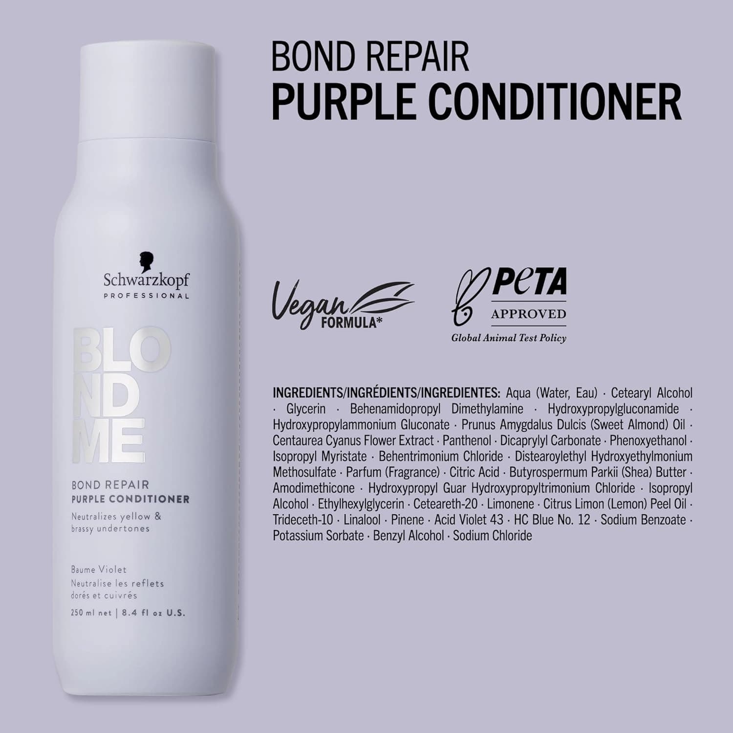 Schwarzkopf Professional BlondMe Bond Repair Purple Conditioner 250ml