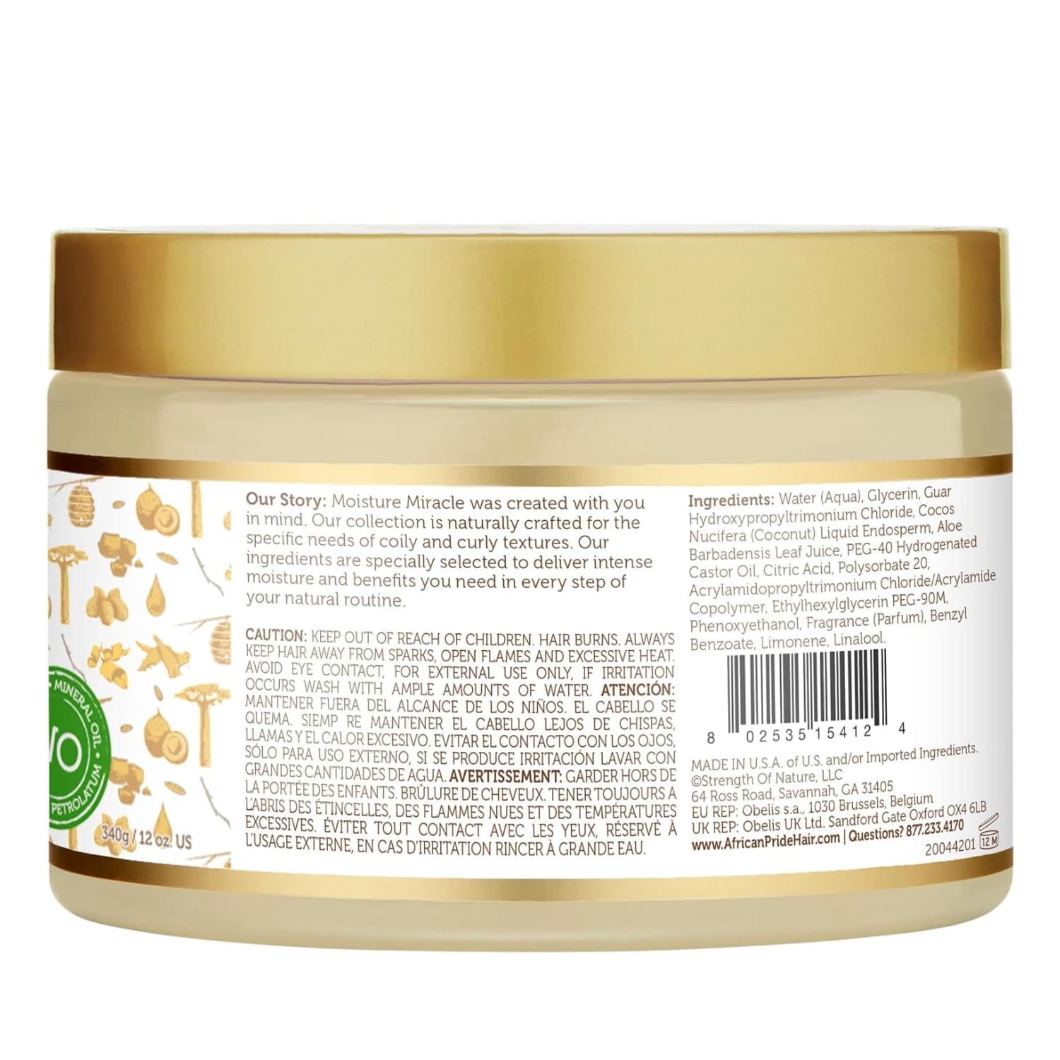 African Pride Moisture Miracle Aloe and Coconut Water Pre Shampoo 12oz