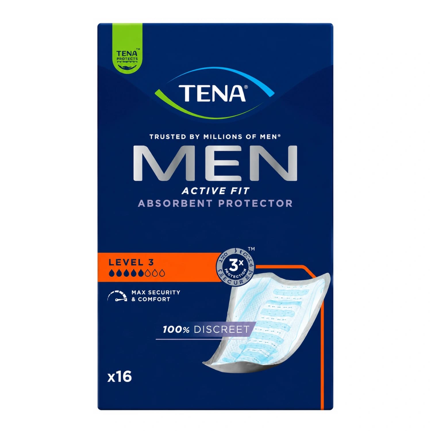 TENA Men Active Fit Absorbent Protector Level 3 - 16 Pack