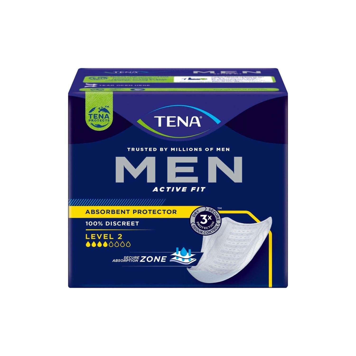 TENA Men Level 2 Absorbent Protector Pads - 10 Pack